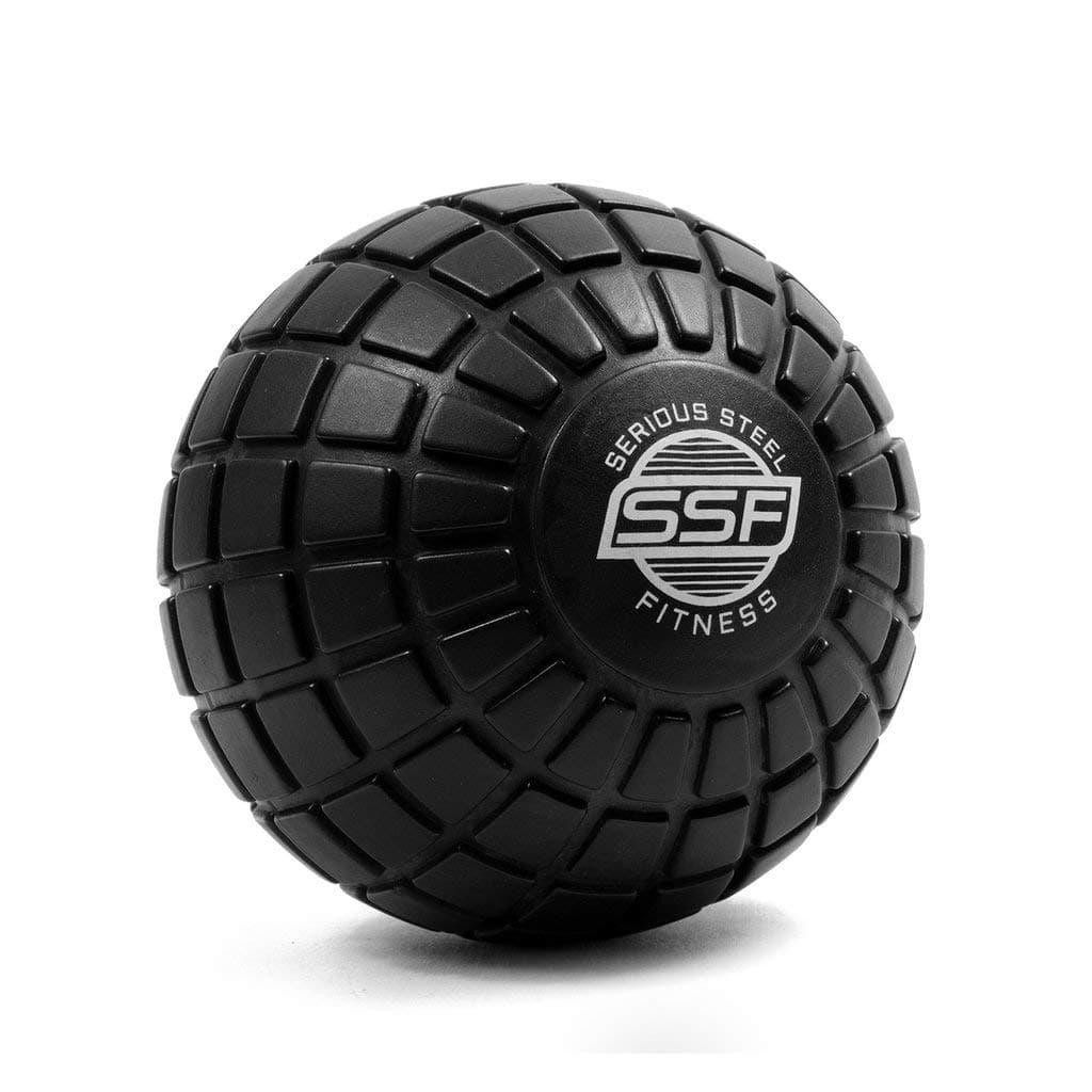 SERIOUS STEEL FITNESS 5" Foam Massage Ball - Deep Tissue Muscle Knot Release Tool - Back, Legs, Shoulders, and More (5" Inch Black Massage Ball)