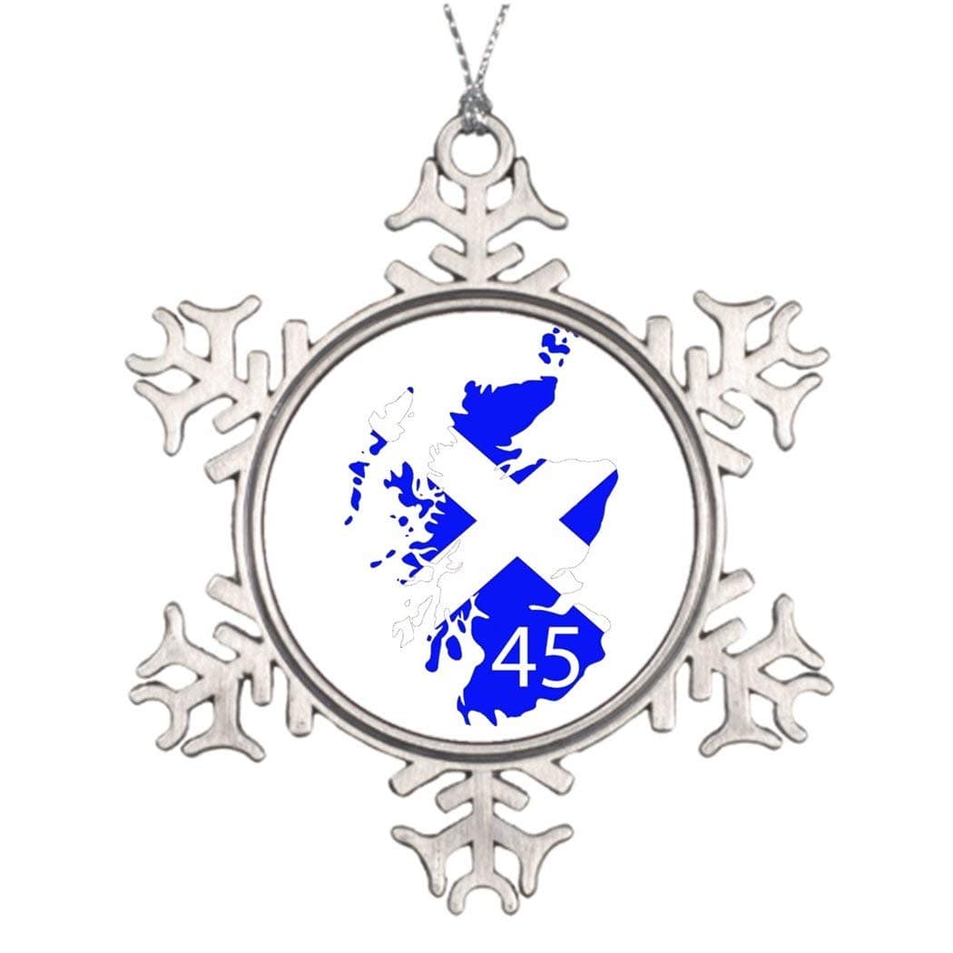 qidushop Christmas Snowflake Ornament Scotland Saltire Map Christmas Independence Funny Holiday Xmas Tree Decoration Gift