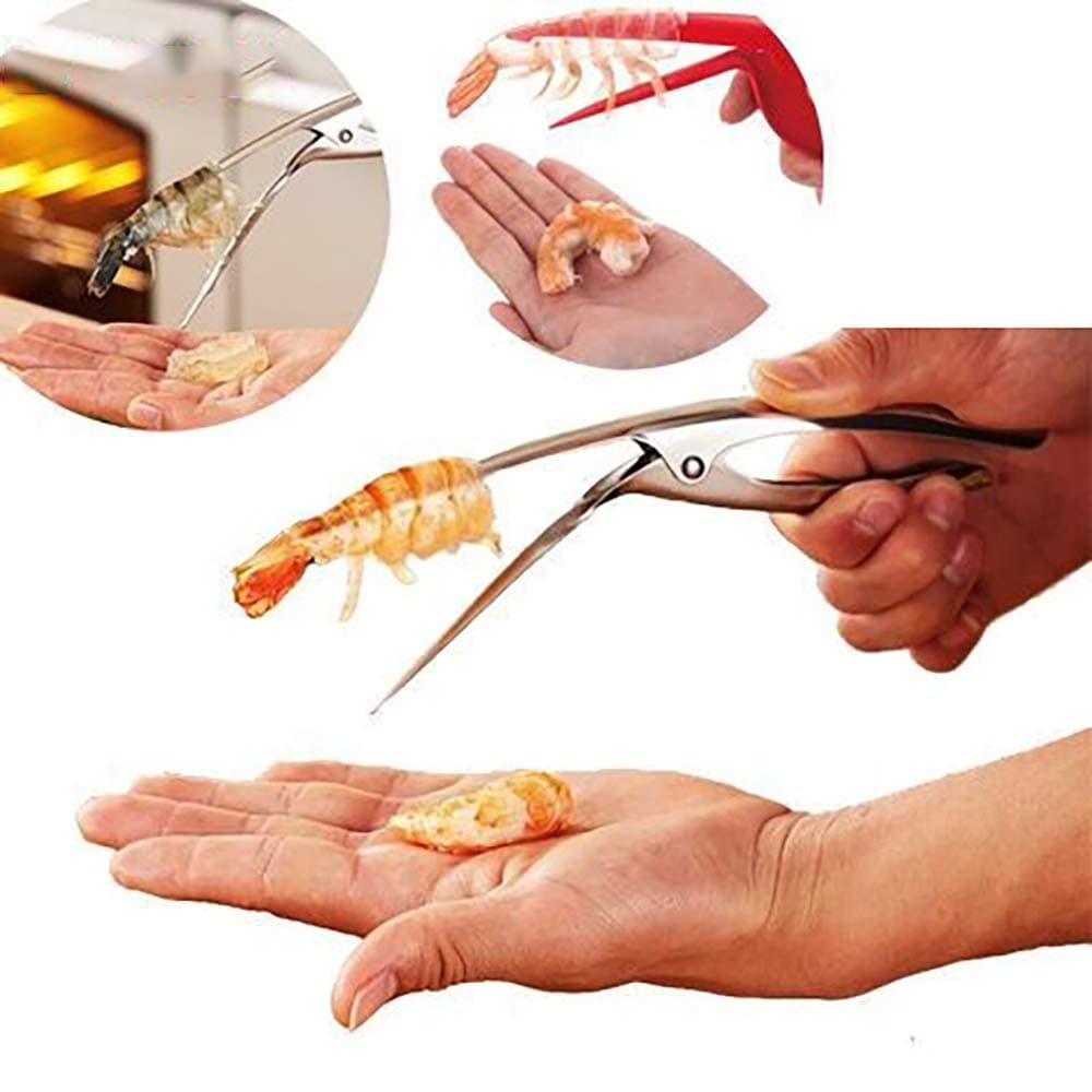 ELEDUCTMON Shrimp Deveiner Tool with Ergonomic Handle - 2-in-1 Prawn Cleaner & Seafood Peeler Knife for Kitchen, Restaurants, BBQ - Dishwasher Safe Shellfish Cleaning Tool