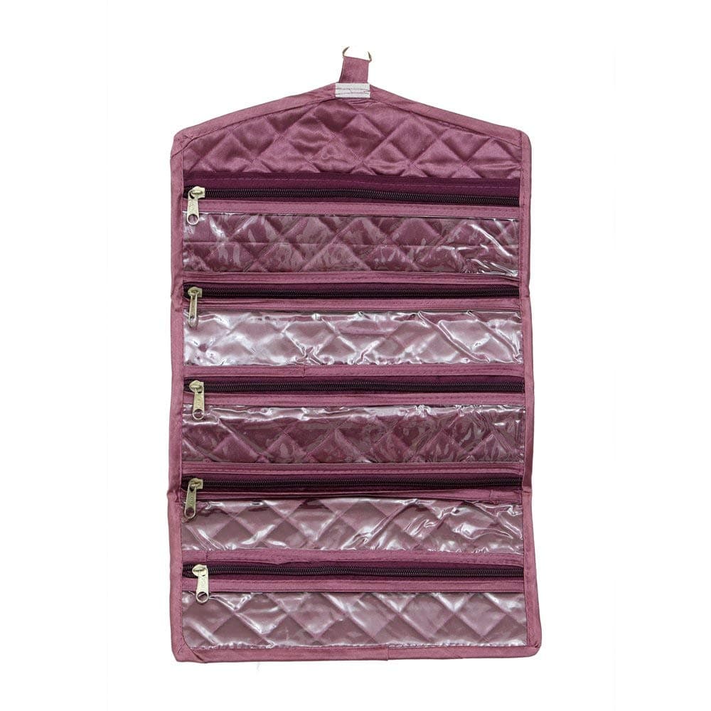 Kuber Industries™ Foldable Payal kit, Travelling Organiser in Quilted Satin Material (Purple) -KI3253