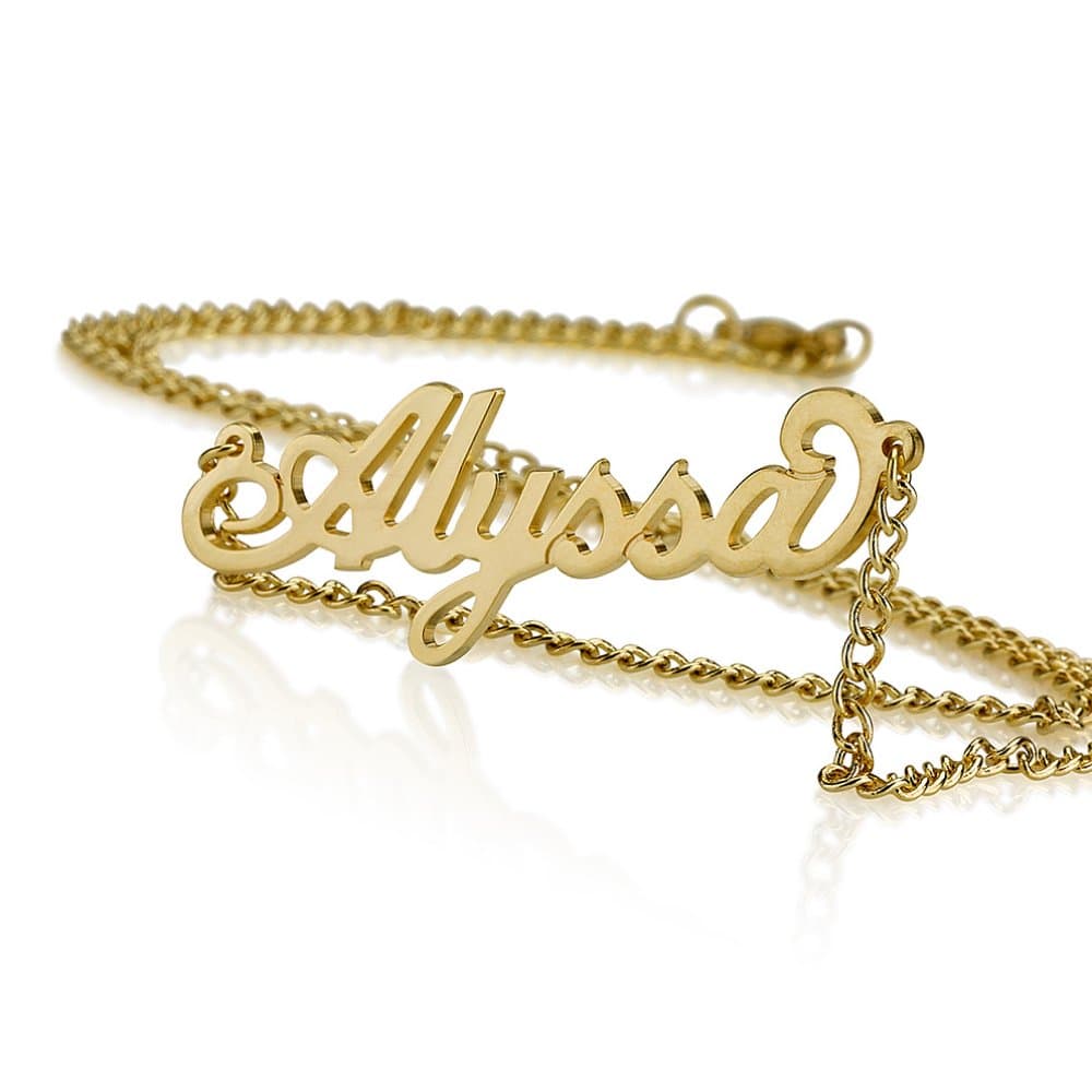Name Necklace Personalized Name Necklace 18k Gold Plated over Brass- Custom made with any name
