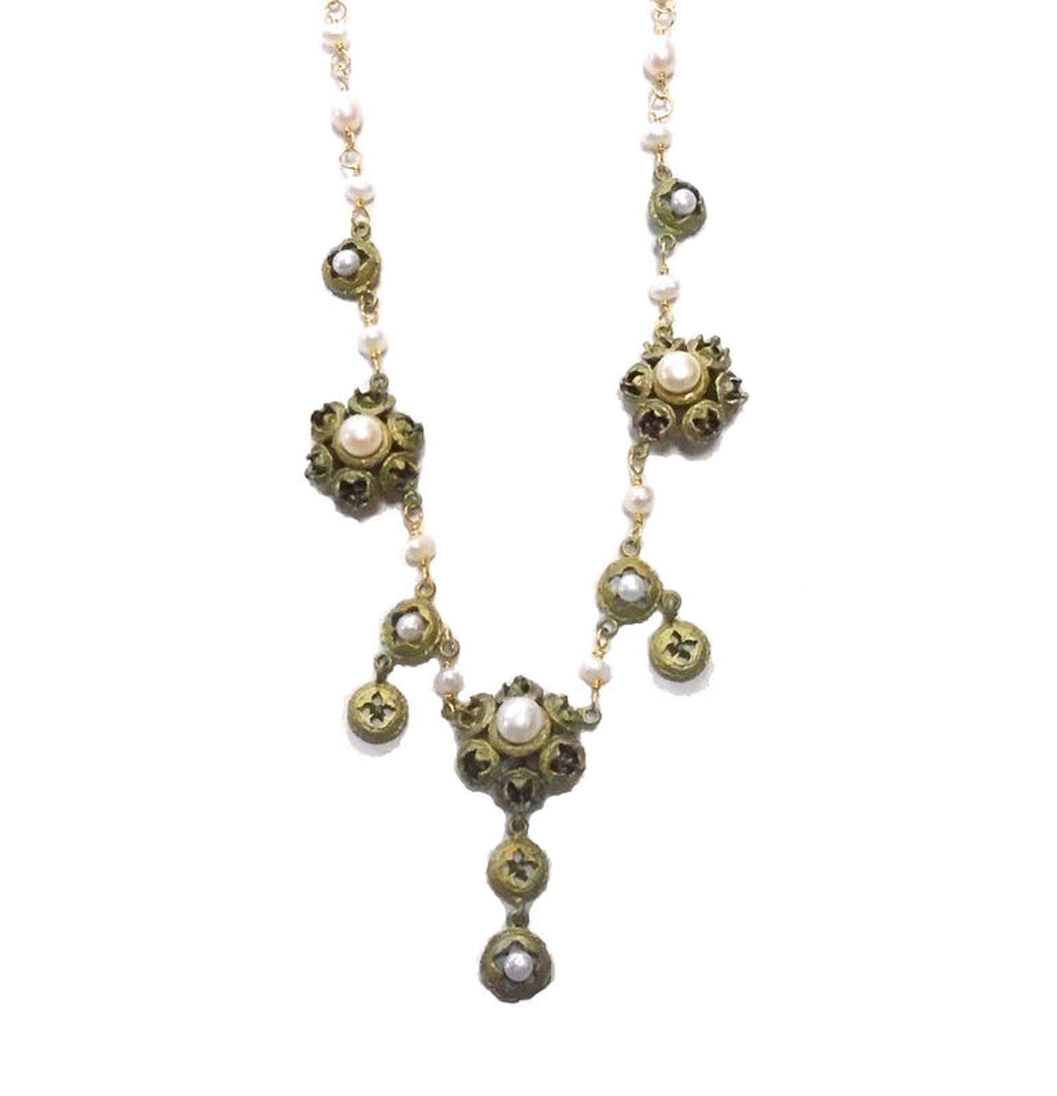 "Eucalyptus & Pearls" 3 Pod Necklace By Michael Michaud for Silver Seasons- Ours Exclusively