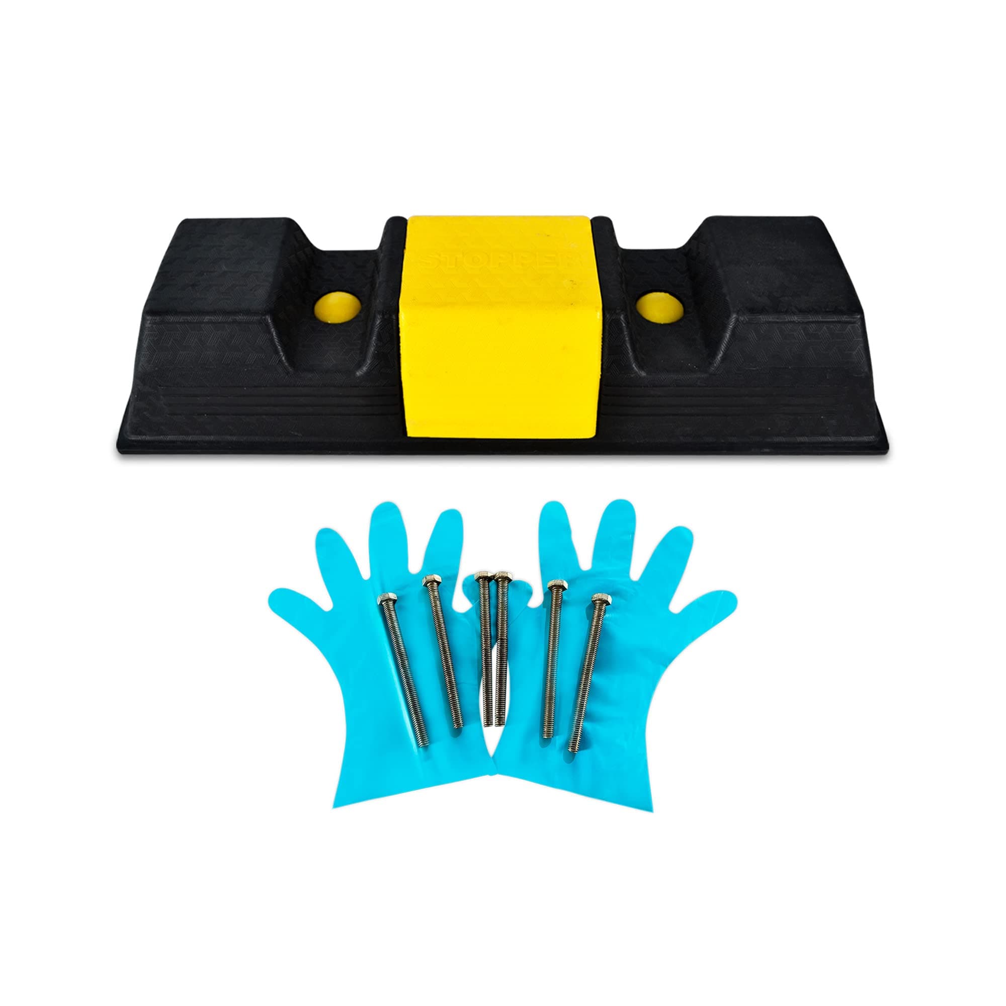 K T I® Plastic Parking Stopper for Garage Floor, Blocks Car and Stops the Tires (530 X 160 X 100)