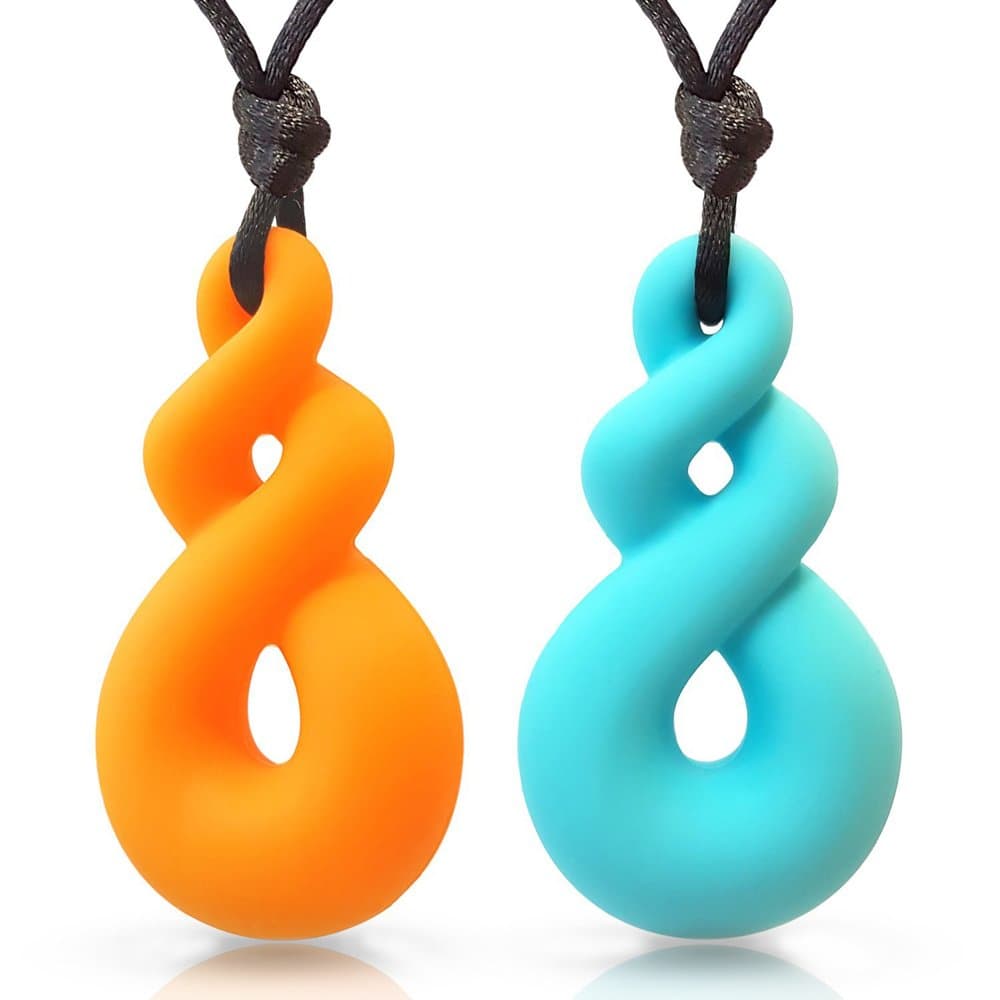 V-TOP Chew Necklaces for Sensory Adults, 4 Pack Sensory Chew Necklaces for Boys and Girls with Autism, ADHD, SPD, or Special Needs, Silicone Chewy Fidget Necklace Stim Toy for Teens