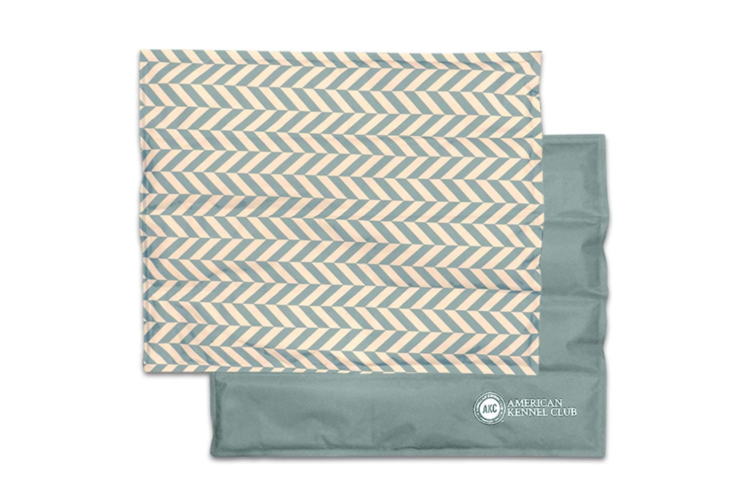 American Kennel Club AKC Large Cooling Mat Pet Bed, Herringbone, Green