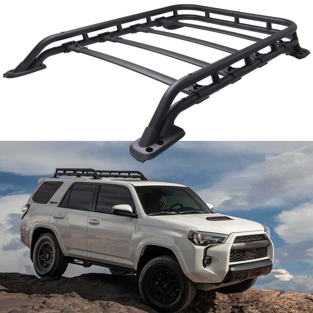 Roof Rack Basket Fit for Toyota 4Runner 2010-2024 Rooftop Cargo Basket Extra Bars Luggage Carrier