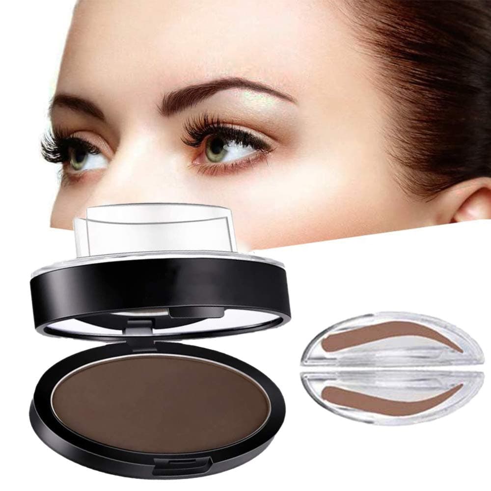 Adjustable Eyebrow Stamp Quick Brows,Instant Eyebrow Stamp (01# Arched eyebrow, Dark brown)