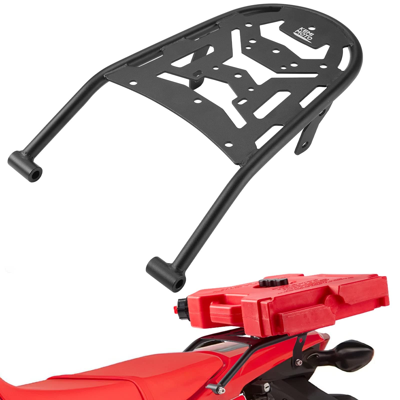 KEMIMOTO Rear Rack Compatible with CRF300L 2026 2025 2024 2023 2022 2021 CRF300L Rally (ABS) 2021-2025 Luggage Storage Rack Carrier Rear Tail Cargo Enduro Luggage Rack