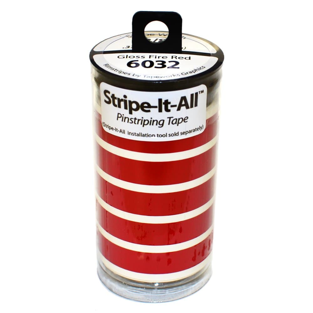 Tapeworks Graphics 6032 - Fire Red Rimstripes, 60" Length, 3/8" Width (1 Set = 5 Stripes) 6032-3/8