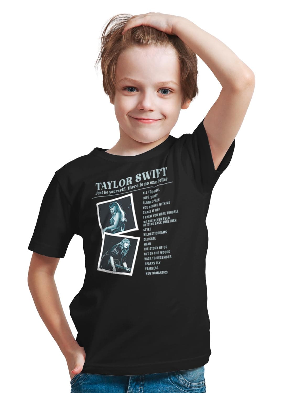 AirDropKids Muisc Swifties Graphic Printed T-Shirt for Boys & Girls Relaxed Fit 1888