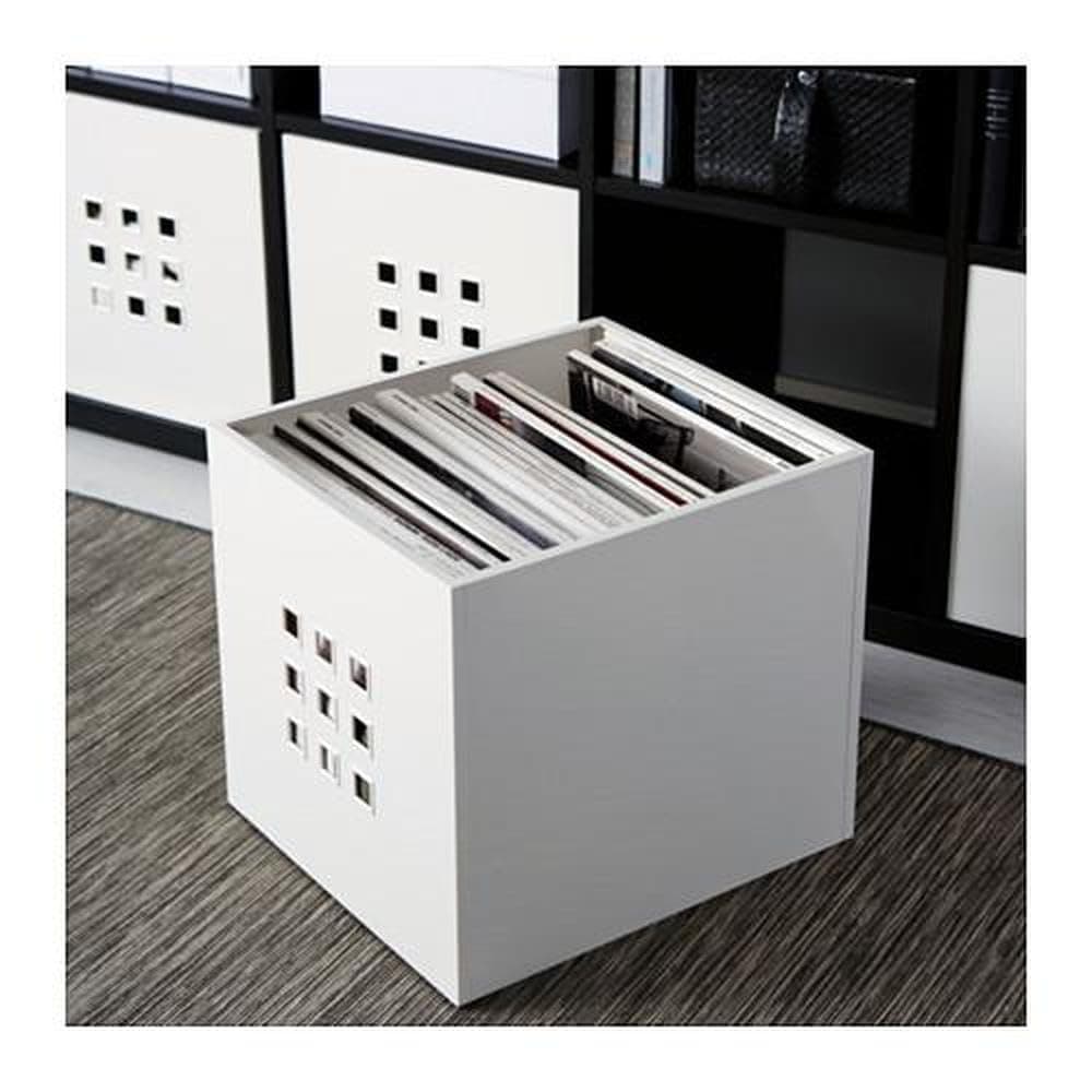 LEKMAN A4 Size (33x37x33 cm) White Storage Box with Felt Pads Underneath (Perfect for everything from newspapers to clothes)