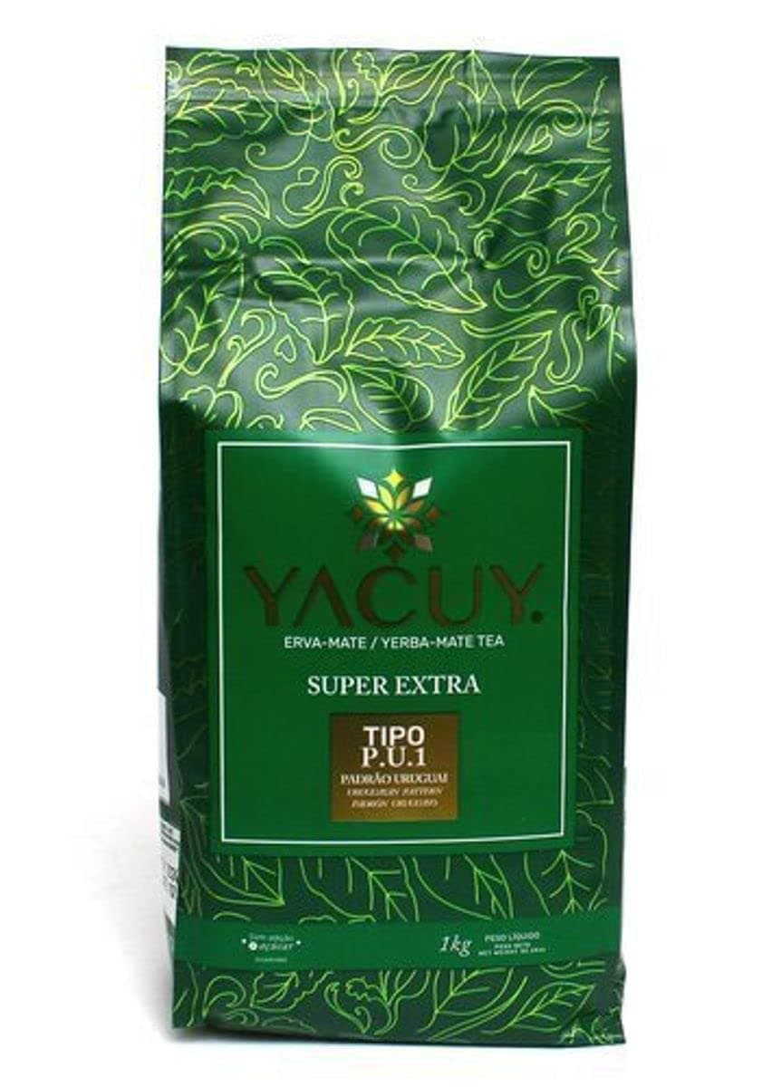 Yacuy TIPO P.U.1 Yerba Mate tea 1kg | Pure leaf | Natural Erva Mate | Brazilian Mate Tea | Yerba Mate only from leaf 1000g