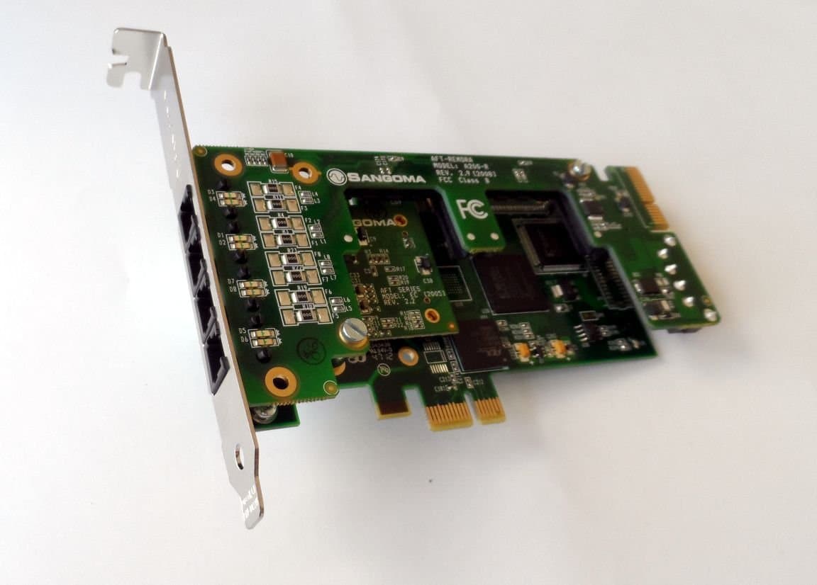 Sangoma A20001DE 2 Port FXO Analog Card w/Echo Cancellation (PCIe)
