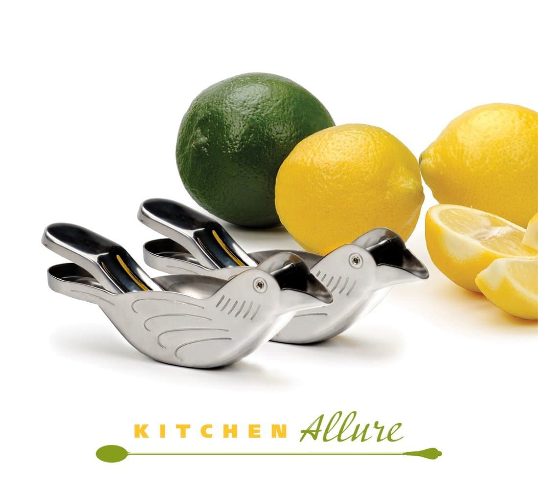 Lemon Wedge Squeezer, Bird Shaped in Stainless Steel by Kitchen Allure, Set of 2