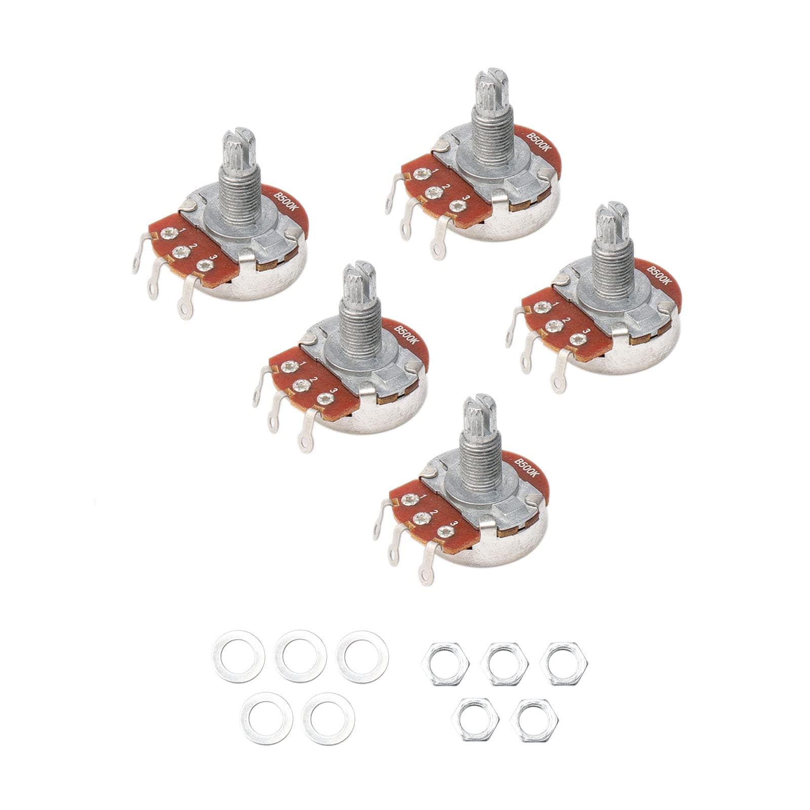JIUWU B500k OHM Big Control Pots Electric Bass Guitar Potentiometers Audio Tone Pot Pack of 5