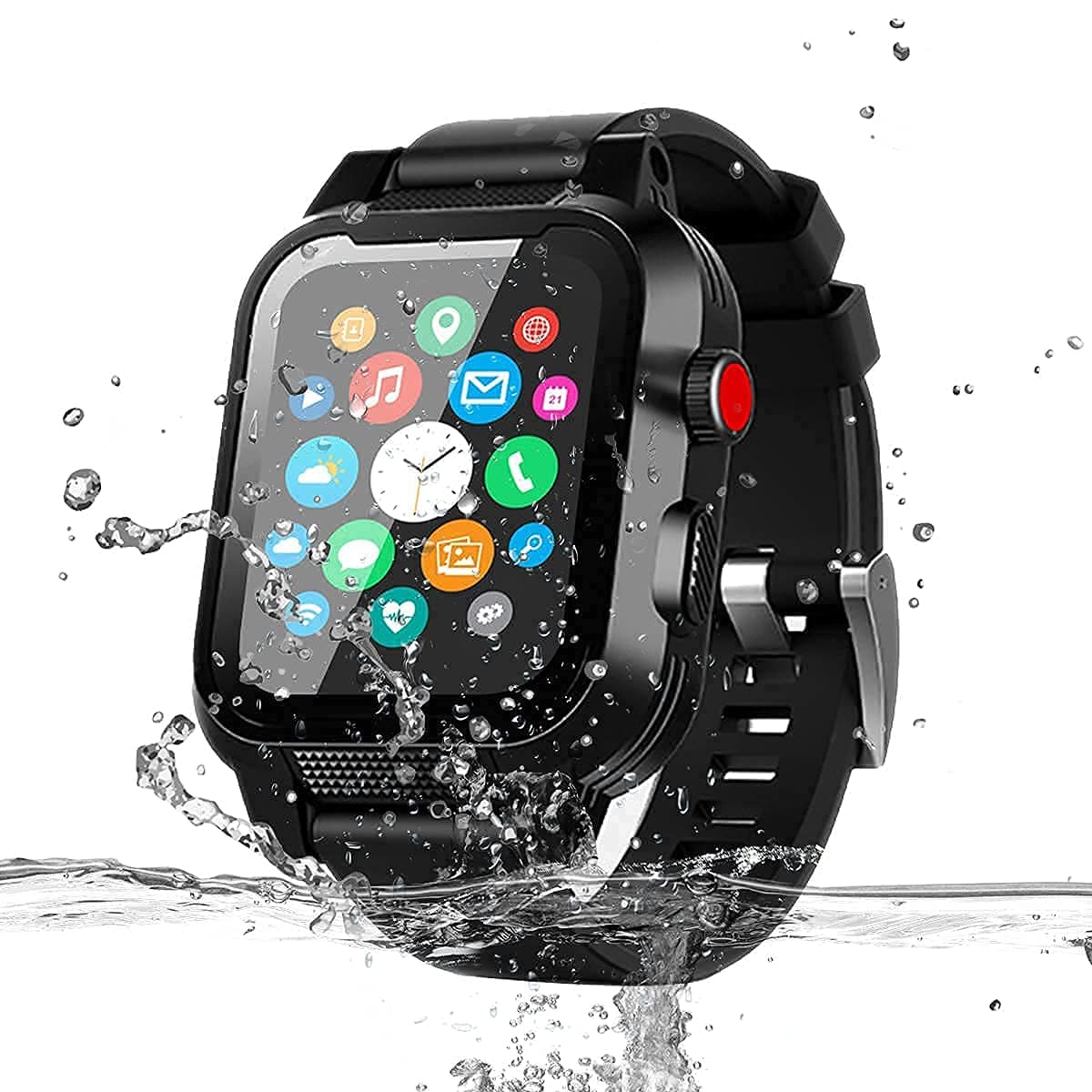 for Waterproof Apple Watch Case 38mm 45mm 44mm 42mm 41mm 40mm,IP68 Waterproof with Band and Screen Protector for Apple Watch Series 8 7 6 5 4 3 2 SE SE2, Full Body Rugged Protective Case