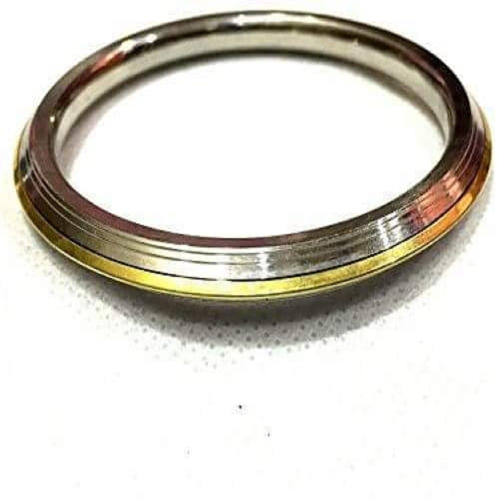 DevDeep Punjabi Sikh Stainless Steel/Brass Kada/Kara/Bracelet Internal Dia 6.2 cm-1 cm Thick