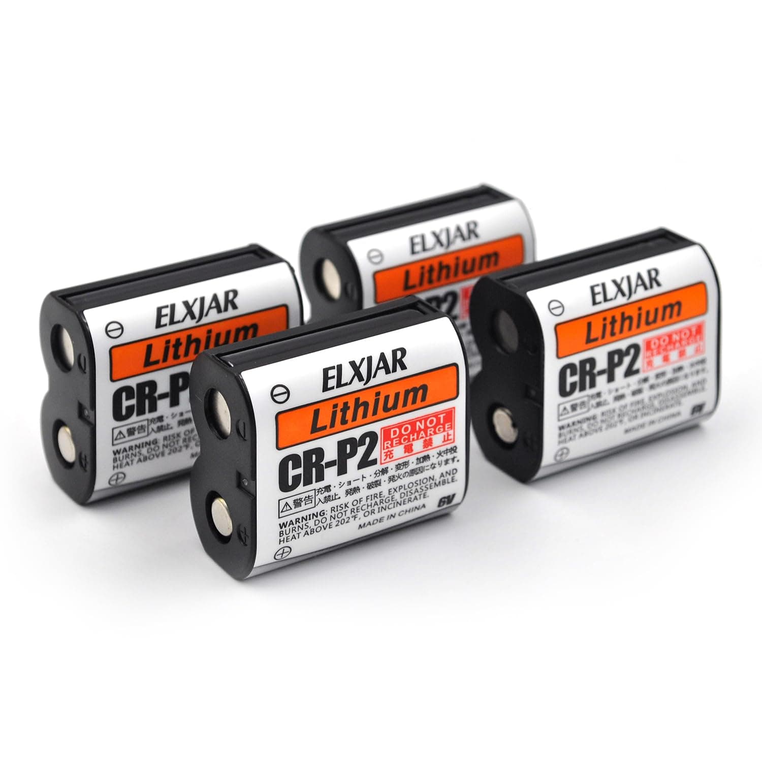 (4-Pack) 6V 1500mAh CR-P2 Lithium Photo Battery Replacement for 223A 2CR-P2 EL223AP DL223A Camera Batteries