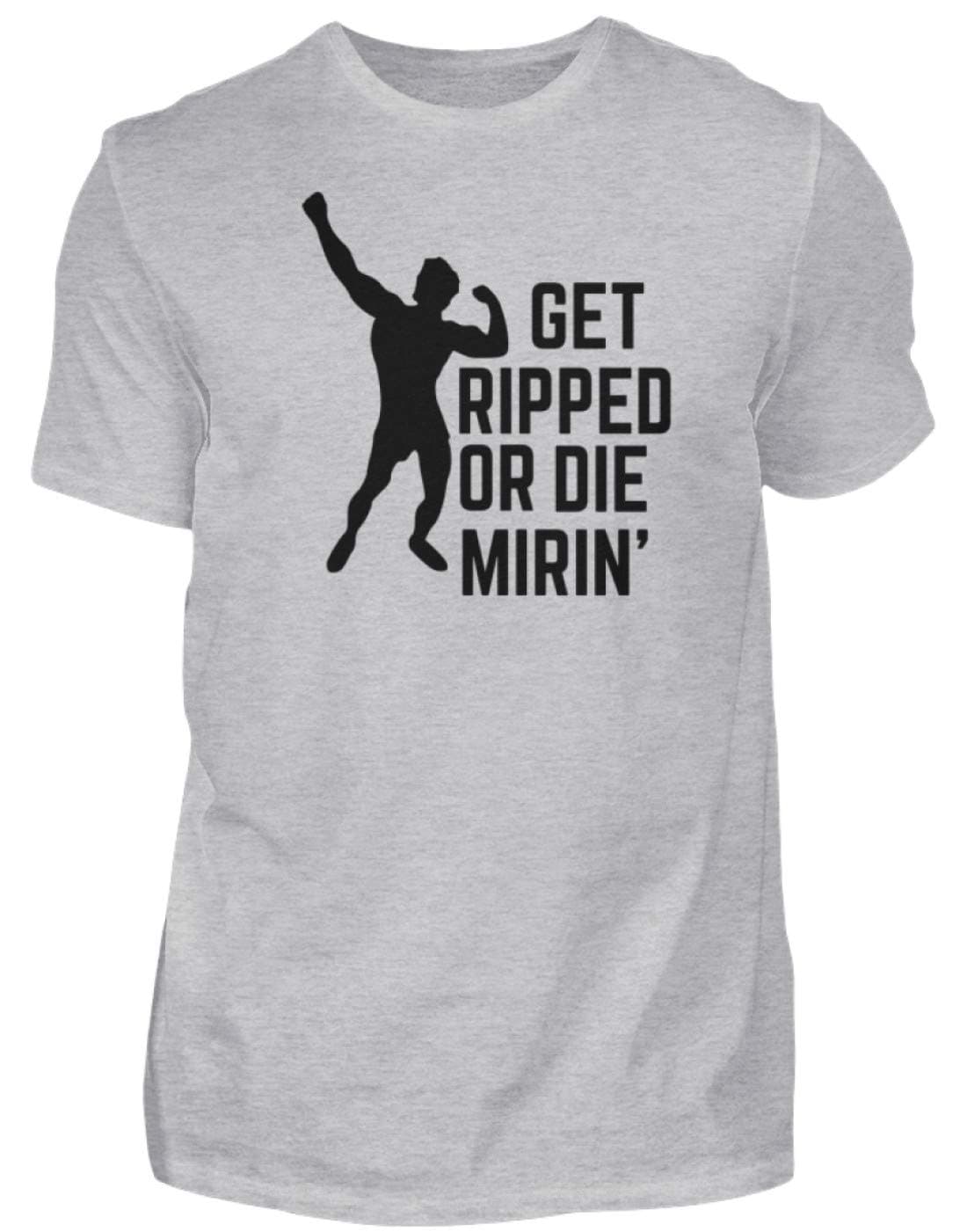 generisch GET Ripped Or Die Mirin Motivation Gym Shirt Sports Fitness Bodybuilding Strength Training Men's Shirt - Grey - 3XL
