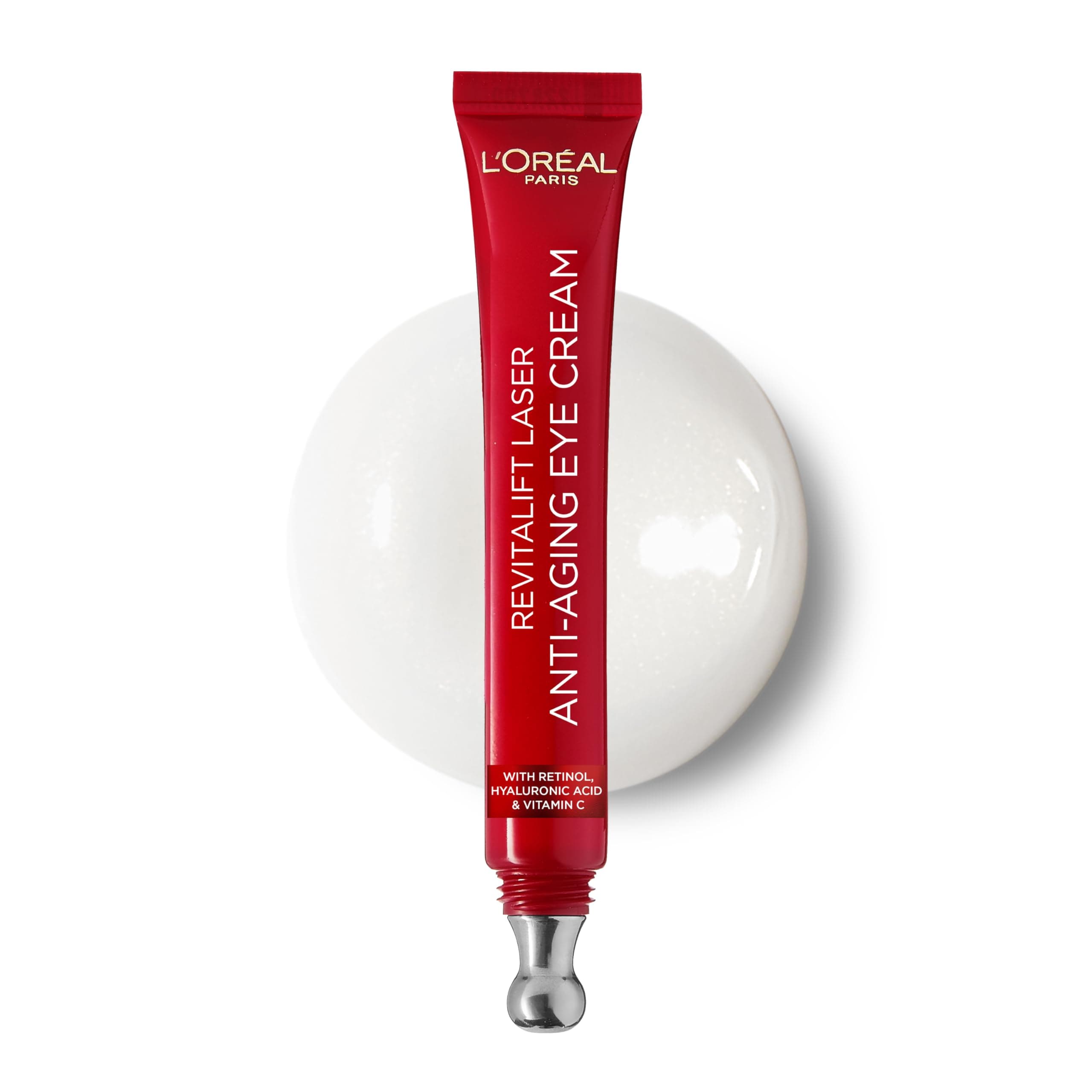 L’Oréal Paris Laser Renew Anti-Ageing Triple Action Eye Cream, Smooth Wrinkles and Target Eye Bags, Pro-Retinol, Hyaluronic Acid and Vitamin C, Suitable for All Skin Types, 15ml