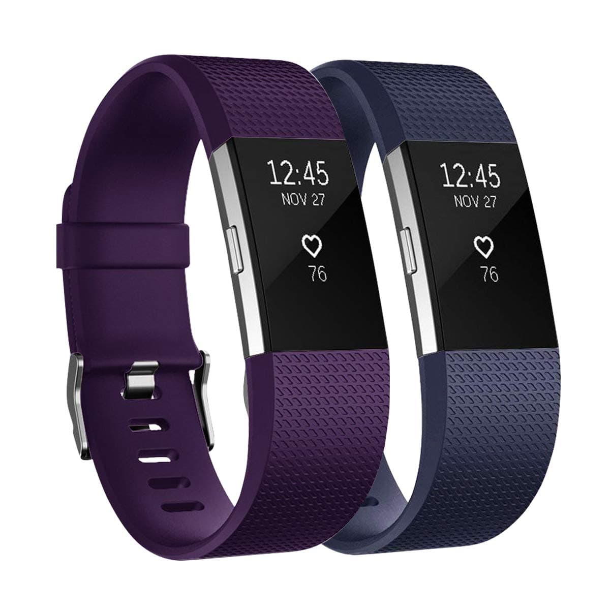 Fundro Replacement Bands Compatible with fitbit Charge 2 , 2 Pack Classic & Special Edition Adjustable Sport Wristbands