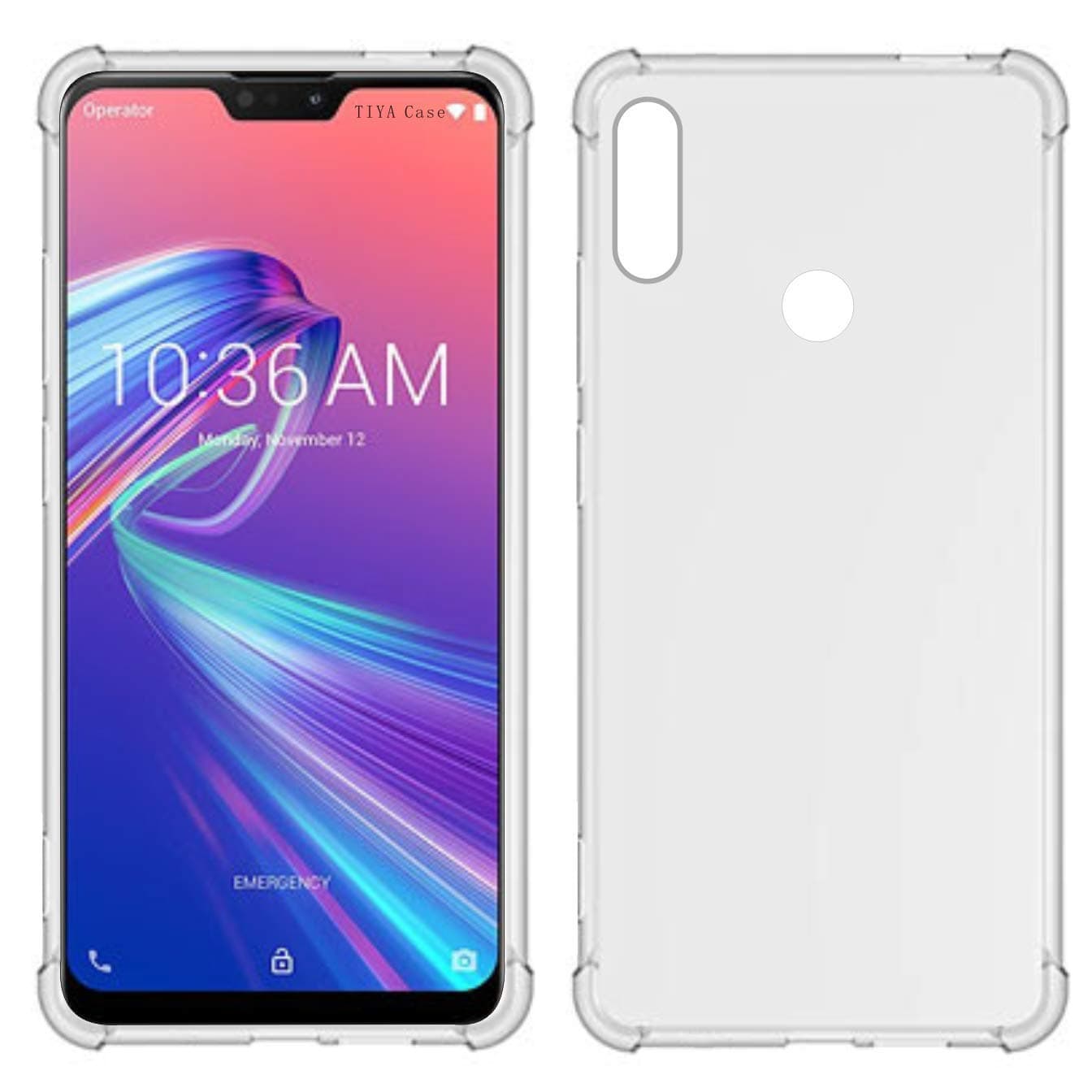 TIYA Case Clear for Asus Zenfone Max Pro (M2) ZB631KL funda TPU Four Corners Cover Transparent Soft