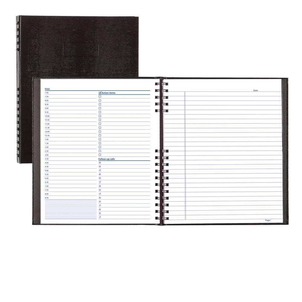 Notepro Undated Daily Planner, Black, 200 Pages, 28 x 21.6 cm (A30C.81)