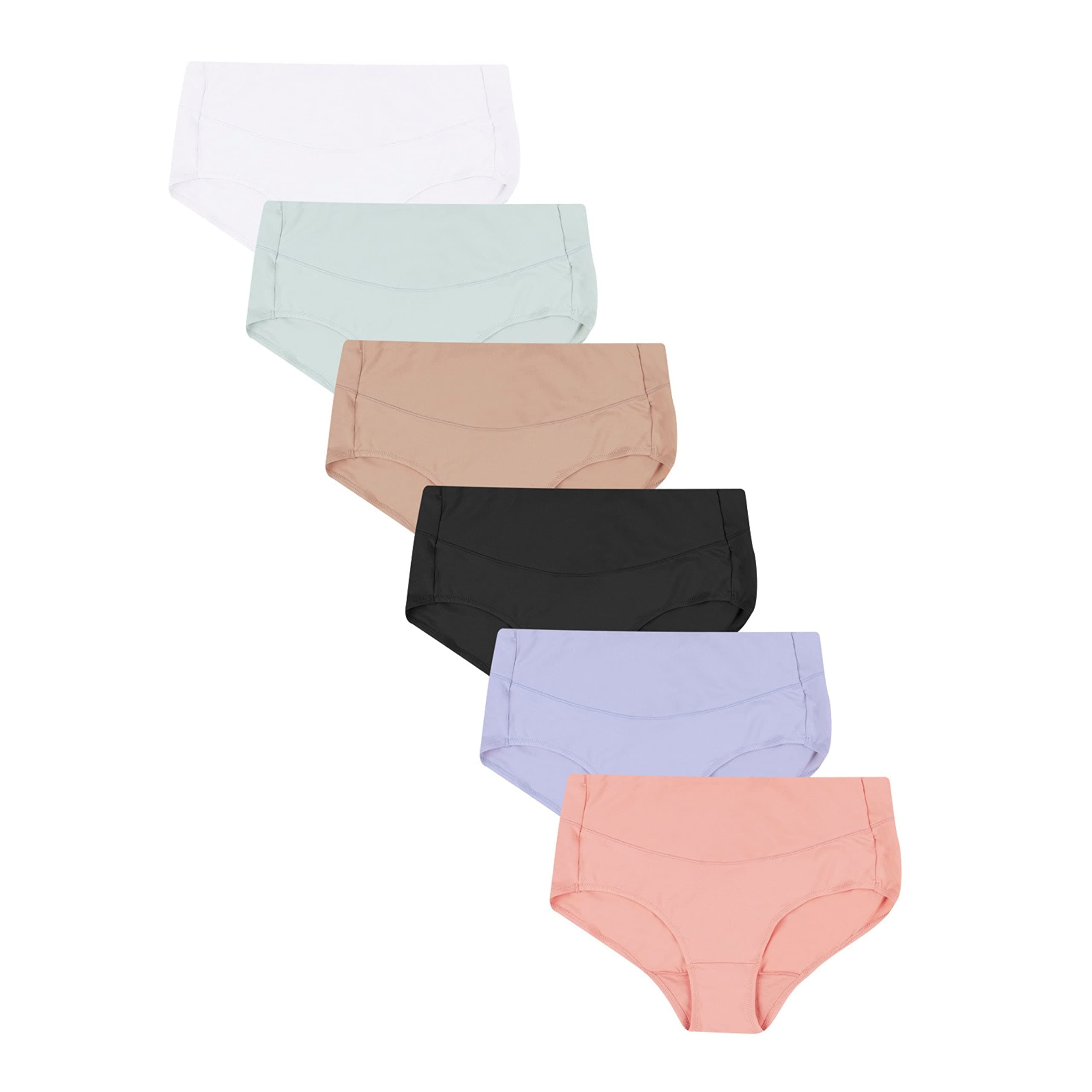 Women's Smoothing Microfiber No-Show Panties Pack, Moisture-Wicking, 6-Pack (Colors May Vary)