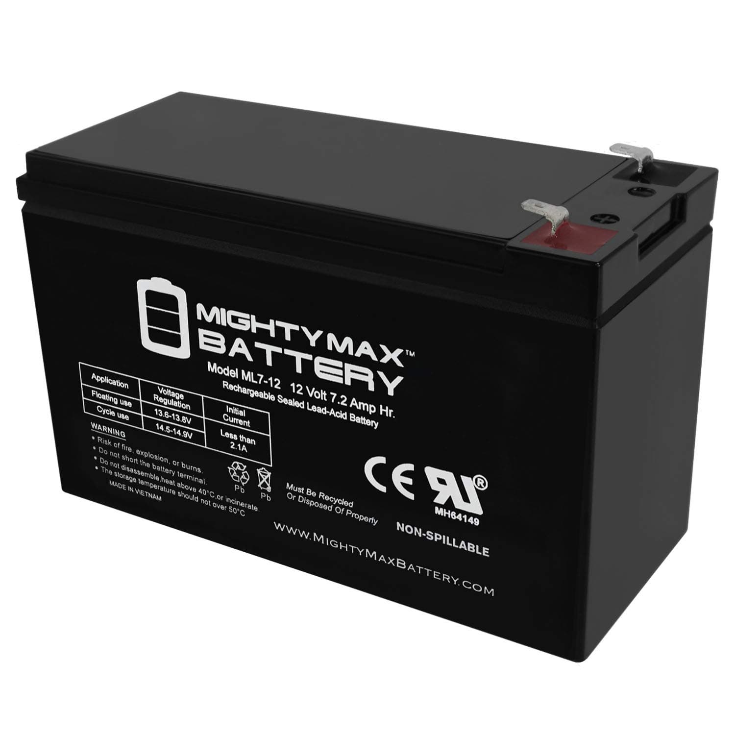 Mighty Max Battery12V 7.2Ah Compatible Replacement for APC BR500