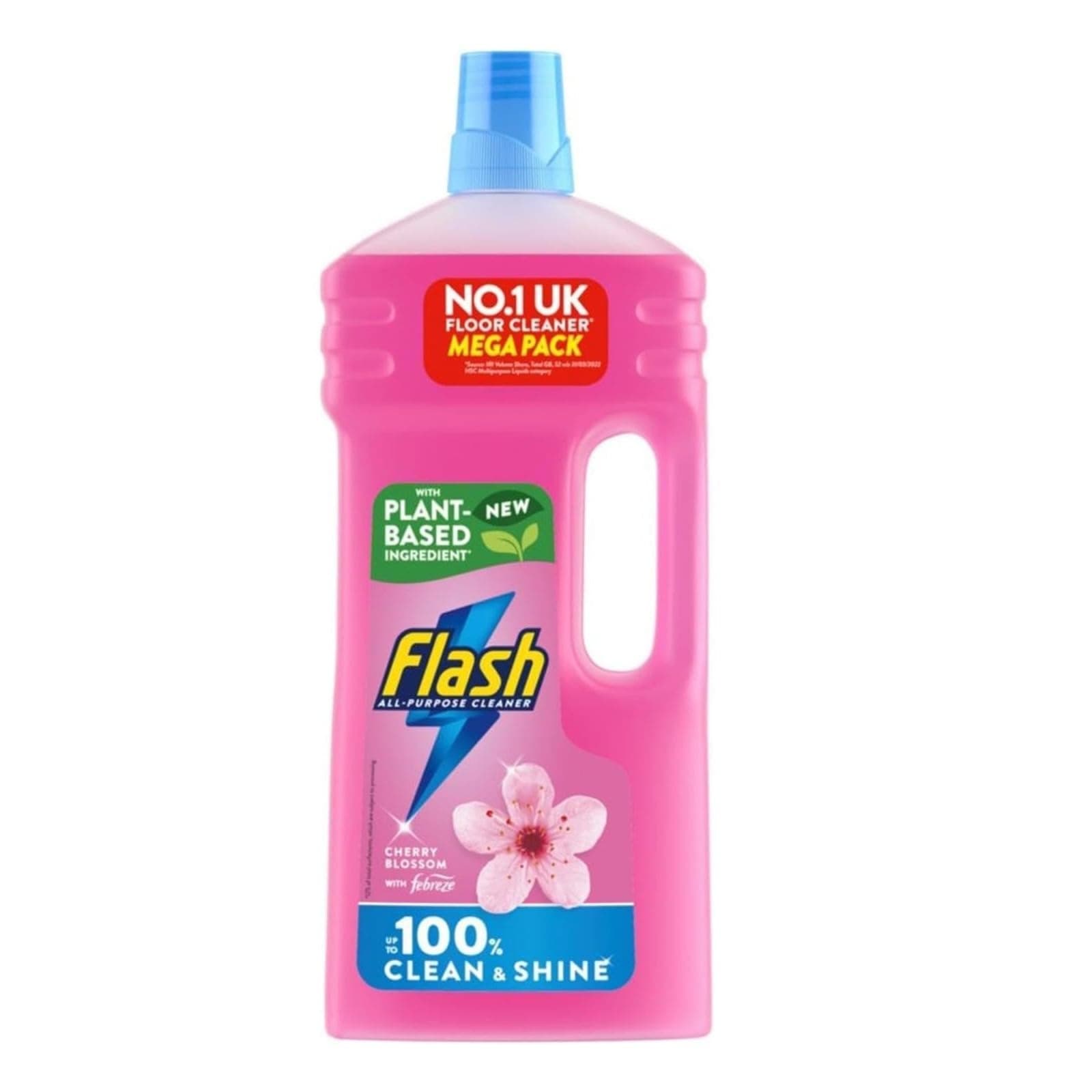Flash All Purpose Multi-Surface Floor & Kitchen Cleaner Crisp Lemon, Cherry Blossom & Lavender, Cuts Grease, Removes Dirt, Leaves Fresh Scent No Bleach Pink - 1 Pack (1.5L)