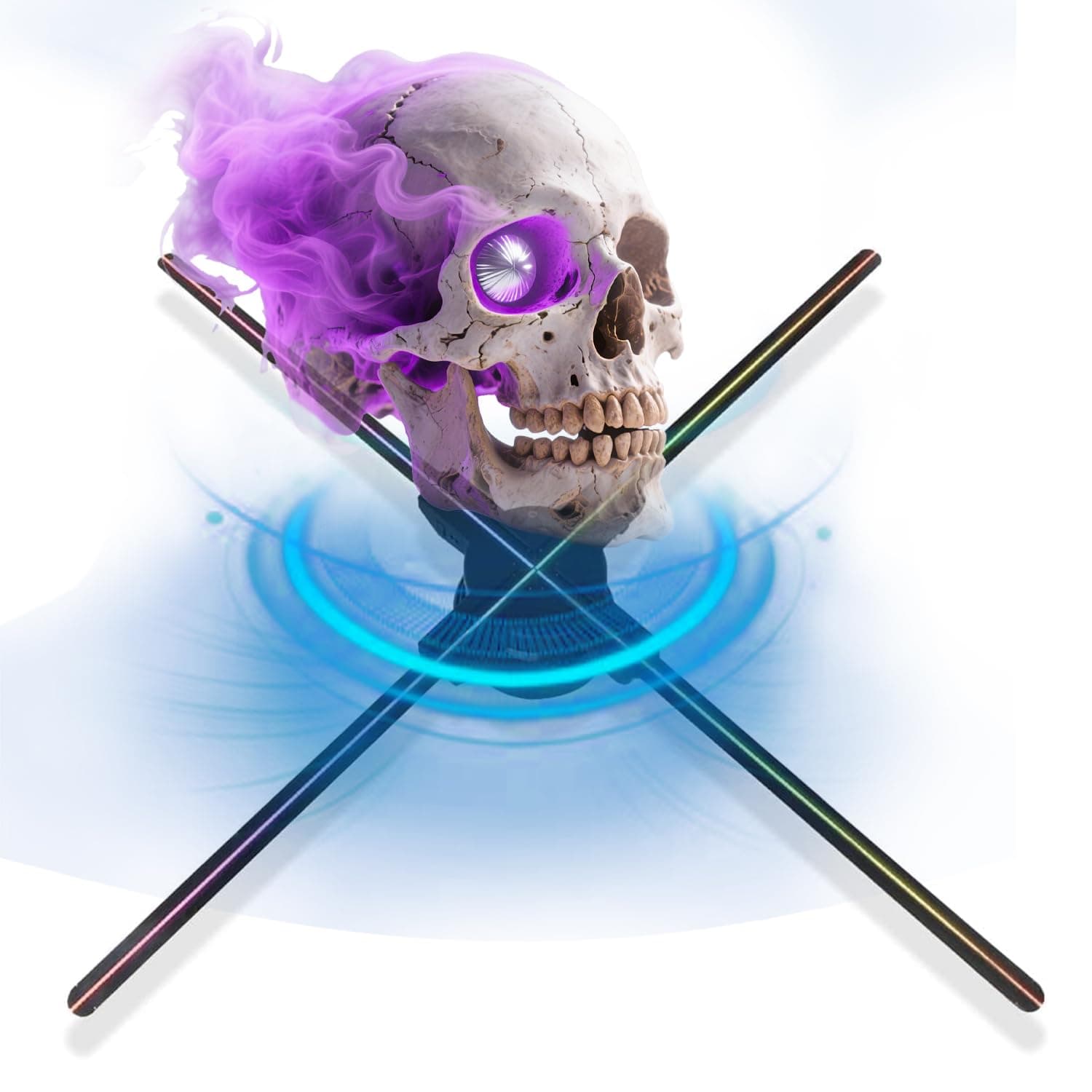 3D Hologram Fan Display, Holographic w/768 Pcs LED Beads, 1080P High Brightness LED Light Naked Eye Hologram Fan Suitable for Synchronization, for Shop Trade Show 25.6"