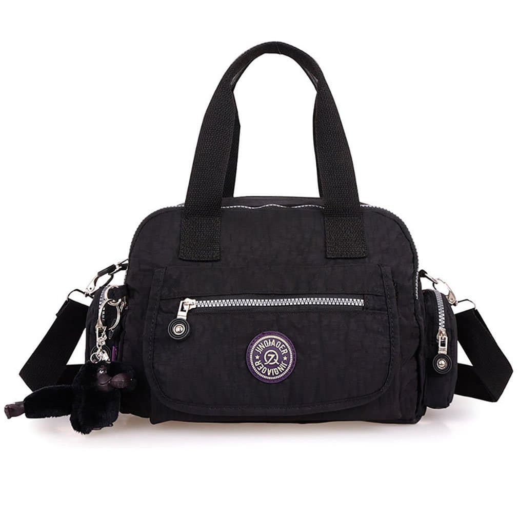 TESOON Bag Multipurpose Water Resistant Premium Nylon Tote Handbag Cross Body Shoulder Bag for Women Black