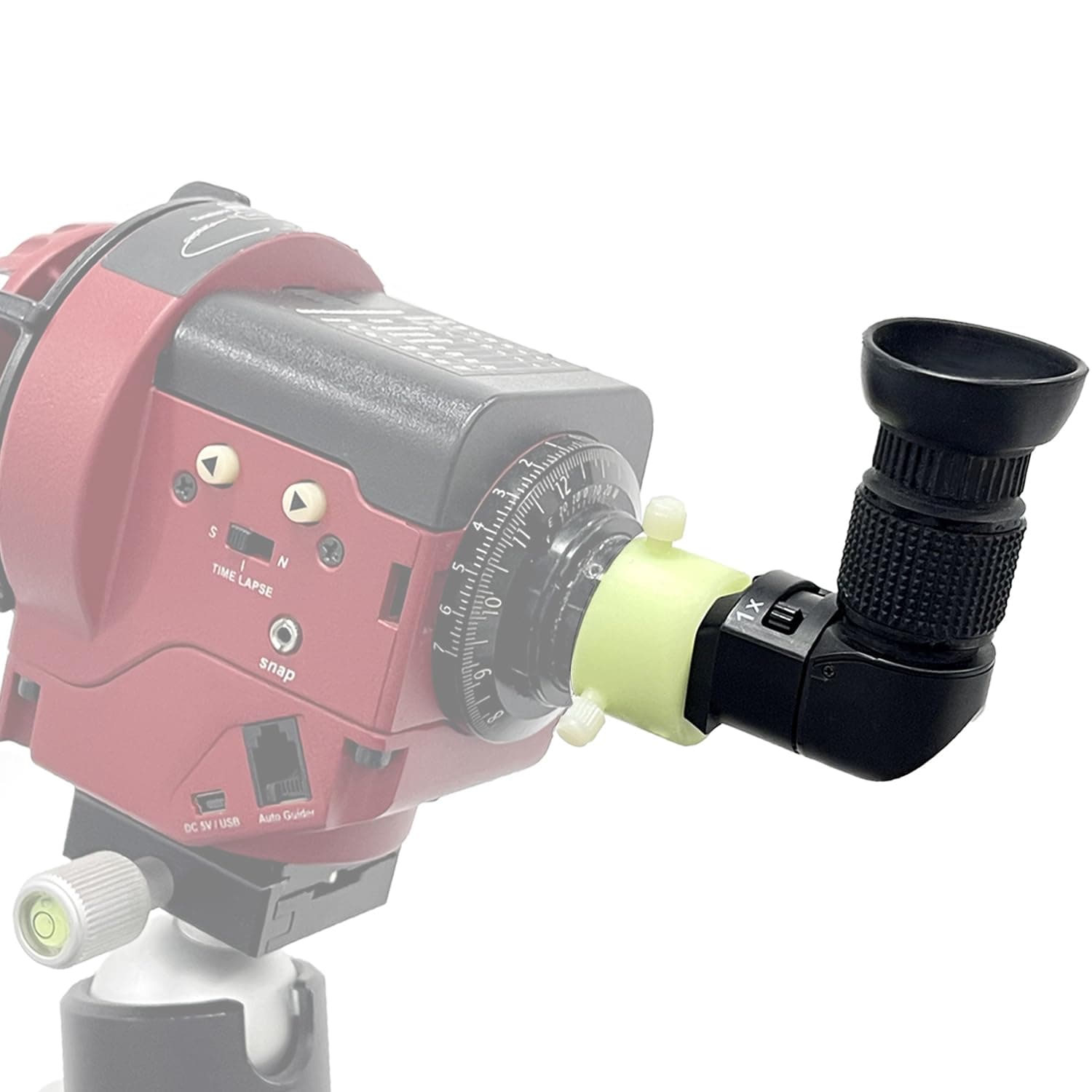Right Angle Viewfinder with Adapter for Polar Scope, Built-in Diopter and 360°Rotating with 1X - 2X Magnification for A Comfortable View When Doing Polar Alignment