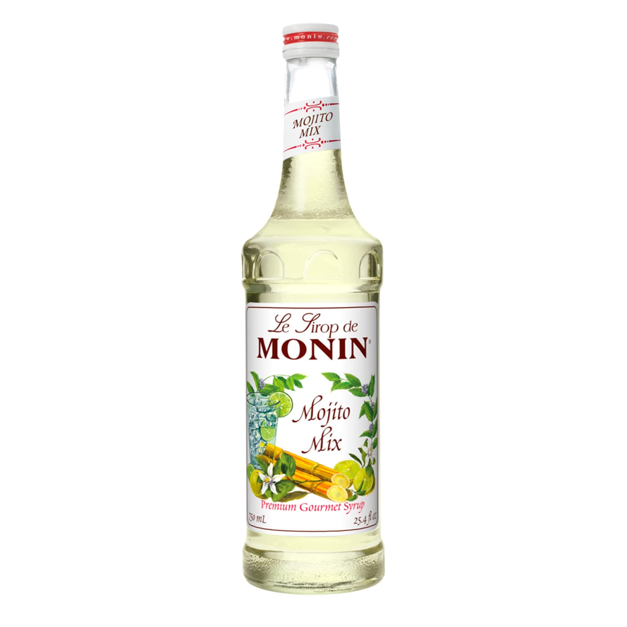 Mojito Mix Syrup, Sweet Herbal Mint Flavor, Great for Frozen Cocktails, Mocktails, & Delicious Desserts, Gluten-Free, Vegan, Non-GMO (750 ml)