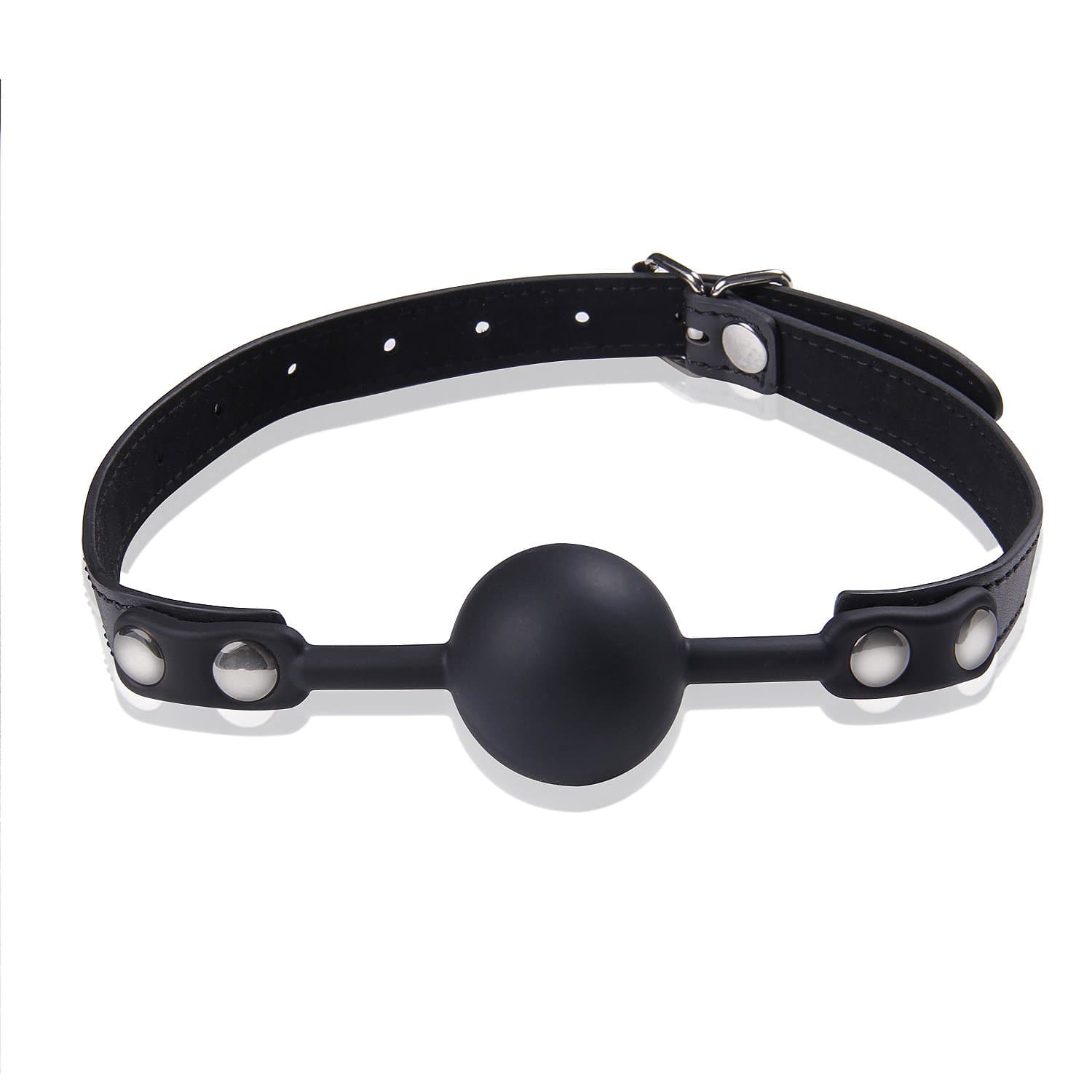 eHizon Ball Gag Silicone Breathable Mouth Gag Black with Adjustable Neck Straps