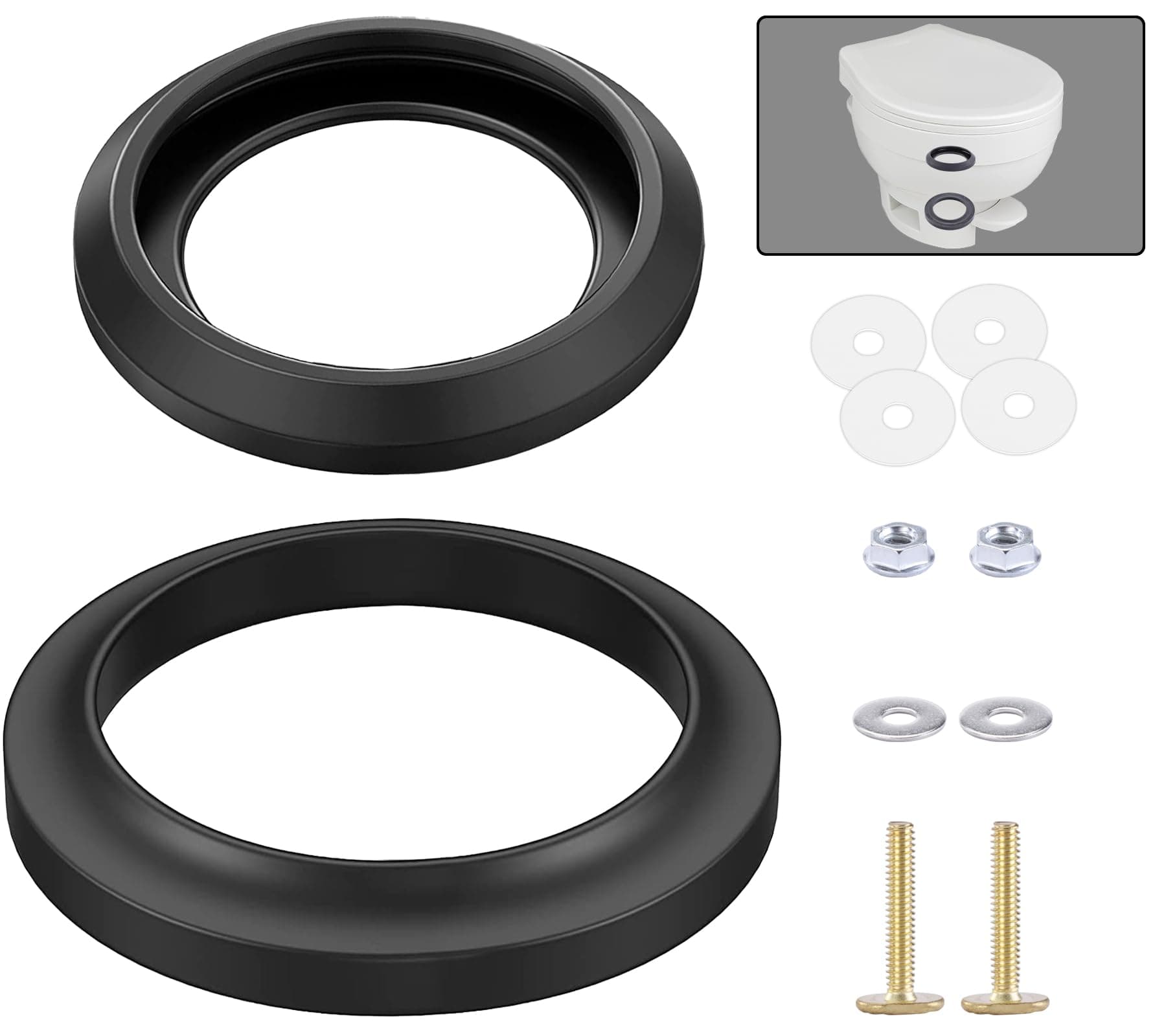 boeemi RV Toilet Seal Kit for Replacement Thetfords RV Toilet Parts- Ball Seal 34120 & Mounting Hardware Kit, Compatible with Aqua Magic Style Plus, Style II and Residence