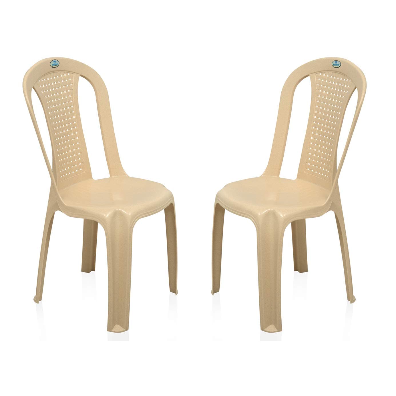 - Nilkamal Plastic Chair for Living room |Set of 2 | 3 Year Warranty | For Home, Living Room, Outdoor | Marble Beige Colour | CHR4002