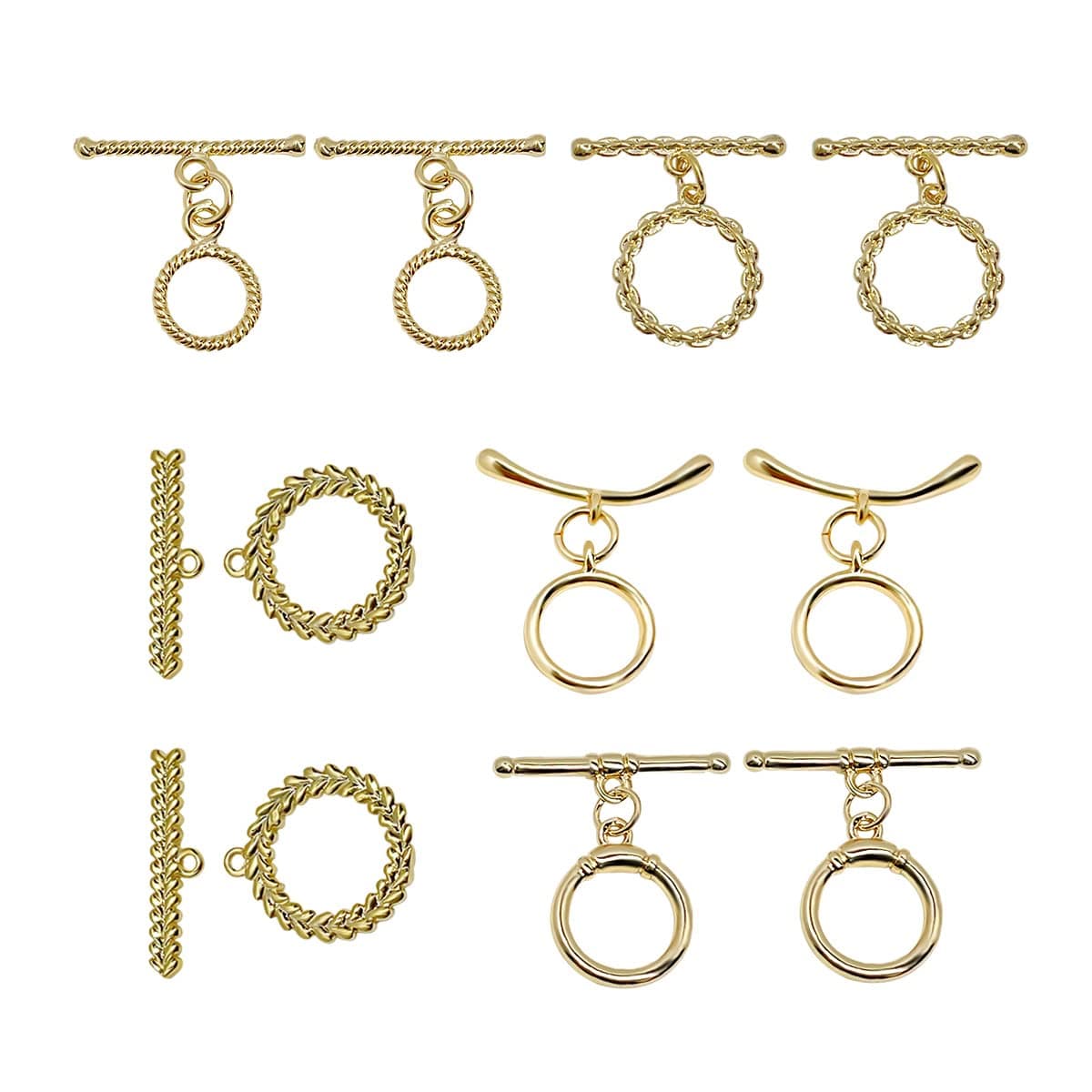 Hongxin LAttice 10PCS Toggle Clasps,Toggle Jewelry Clasp Sets,T Bar Buckle Closure End Clasps,Necklace Connectors for DIY Bracelet Necklace Jewelry Making