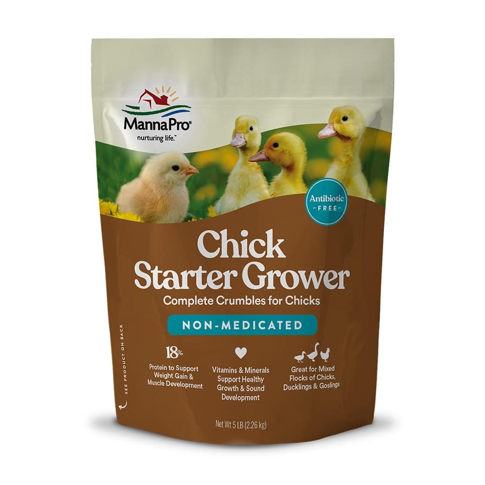 Manna Pro Chick Starter Food – Non-Medicated Chick Feed – Chick Supplies – Duck Food 5 Pounds
