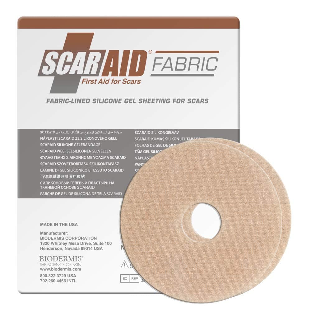 Scar Aid Areola Circles - 3.0 x .75 in - (1 Pair) (Fabric) Silicone Scar Sheets