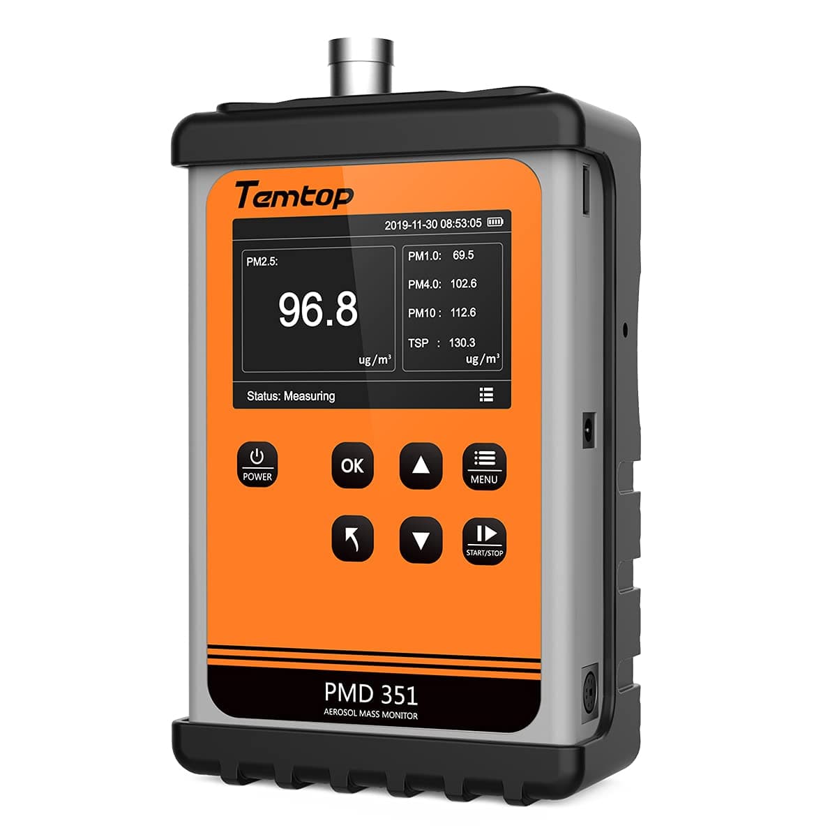 Temtop PMD 351 Professional PM2.5 Air Quality Monitor Aerosol Mass Monitor Professional Laser Particulate Sensor for PM1.0 / PM2.5 / PM4.0 / PM10 / TSP