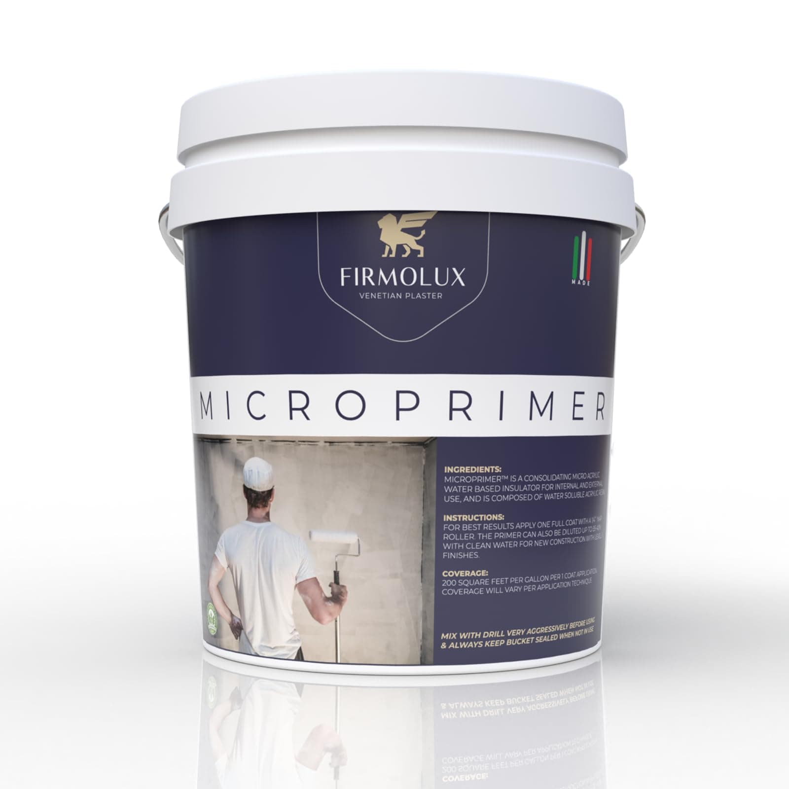 MicroPrimer™ is a water based penetrating quartz primer made in Italy exclusivly for Italian lime plasters. Helps to create a bond between your plaster and wall.