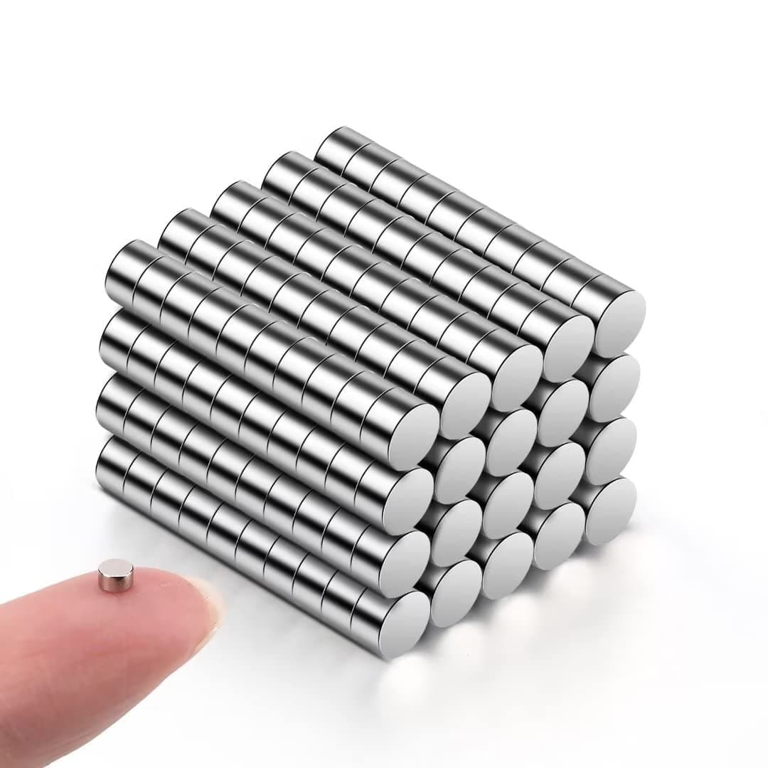 200Pcs Small Magnets, 3x2 mm Mini Tiny Round Magnets, Micro Magnets for Crafts, Miniatures, Refrigerator, Whiteboard