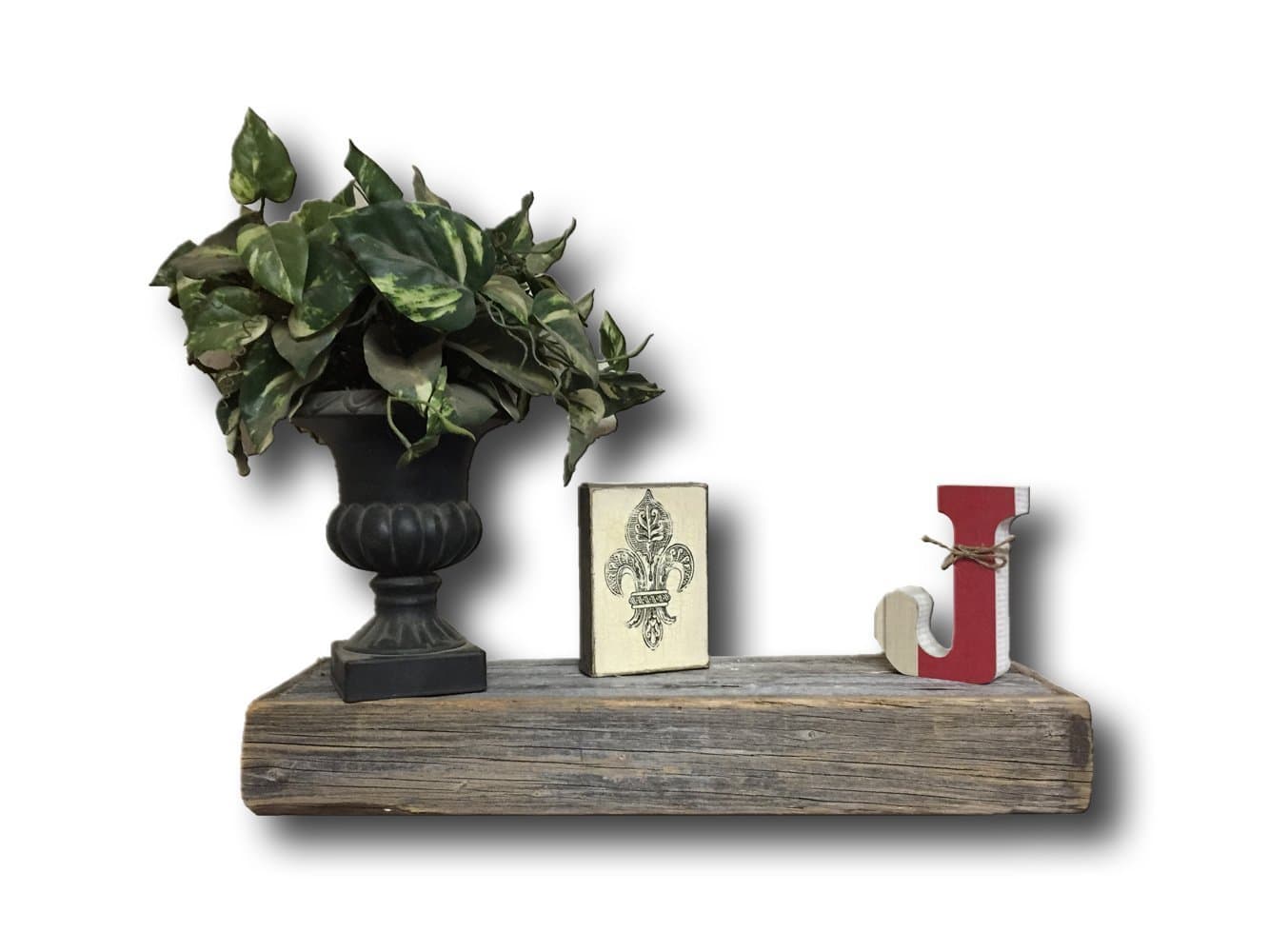 Barnwood Decor Rustic Weathered Floating Shelf of OKC 24 inches (24 inches)