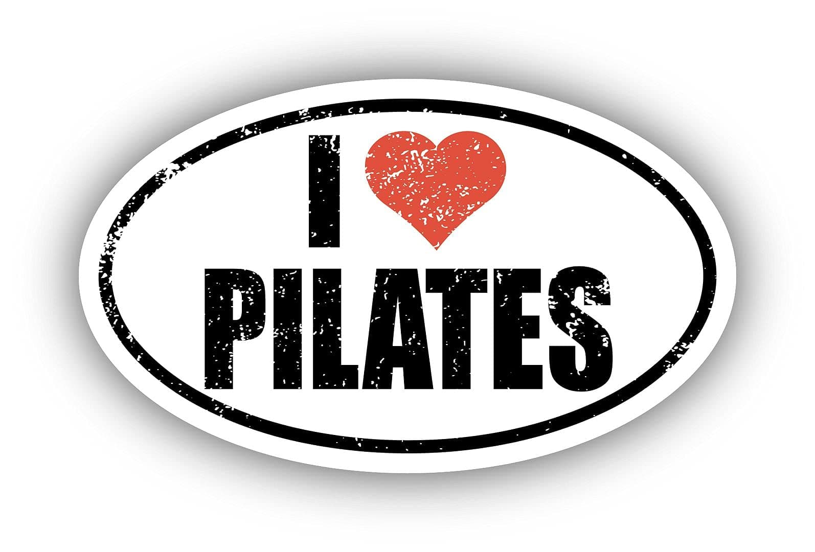 I   Love   Pilates   I  Heart Euro Oval Sticker Vinyl 3M Decal 3 in x 5 in