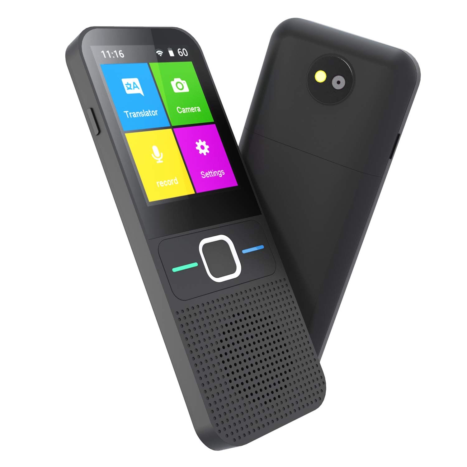 Instant Voice Language Translator Device Support 137 Languages,Two Way WiFi/Hotspot/Offline Portable Translator 2.4inch Touch Screen Camera (White) (Black)