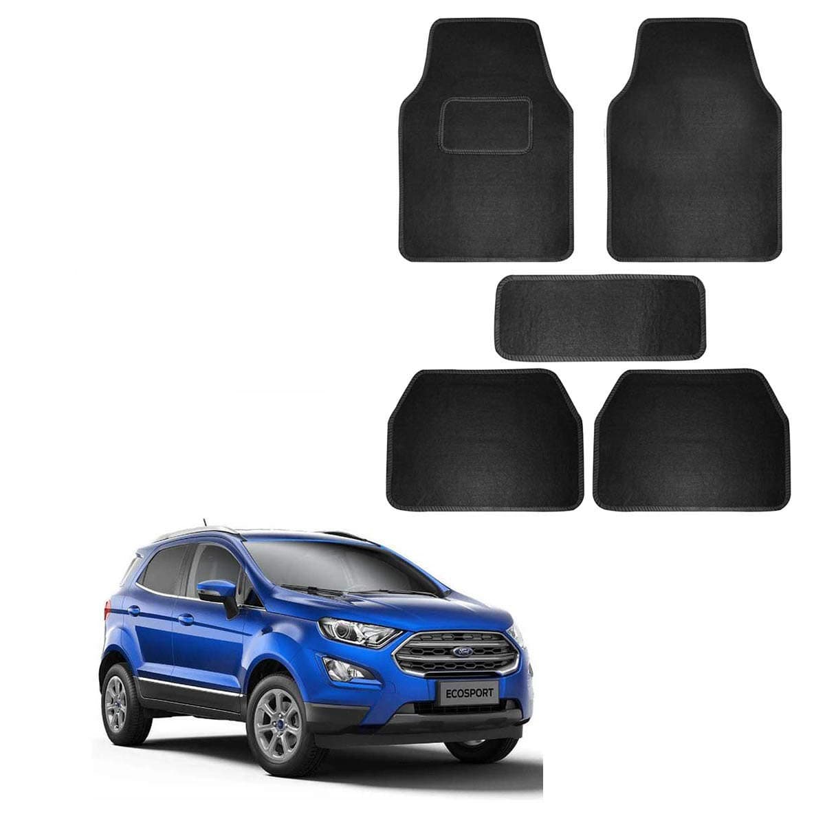 AutokraftZ Simple Black Fabric Standard Car Floor Mats_46