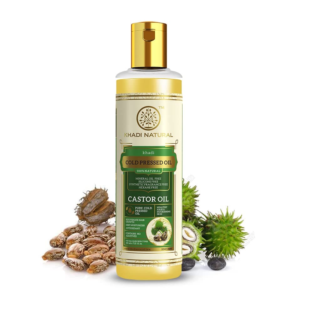 - Khadi Natural Castor Oil | Natural Oil for Hair & Skin Care | Helps Nourish Hair Roots, Improve Hair Texture & Maintain Skin Hydration | Lightweight Multipurpose Oil | Suitable for All Hair & Skin Types | 100ml