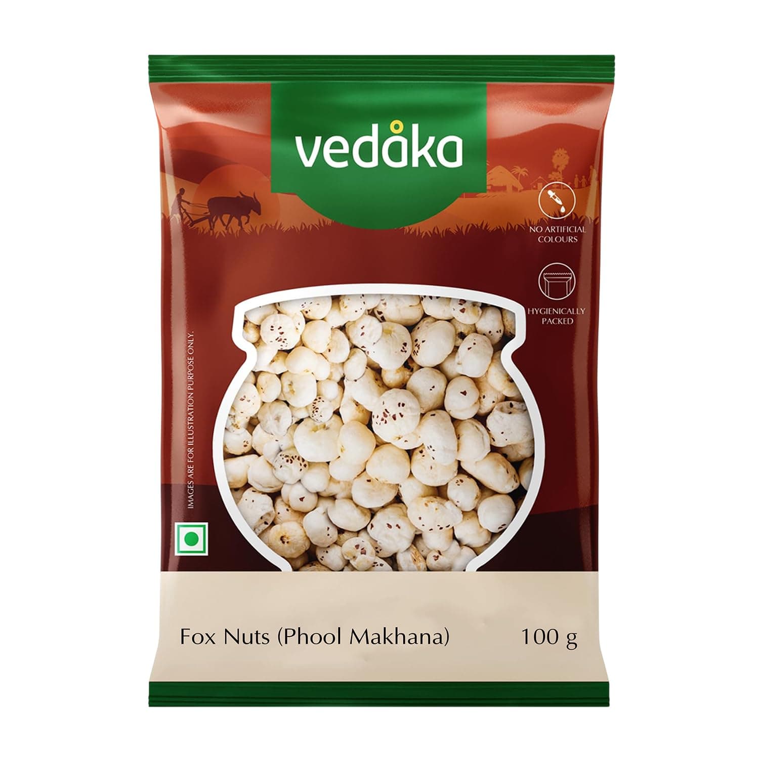 Amazon Brand - Vedaka Fox Nuts (Phool Makhana), 100g