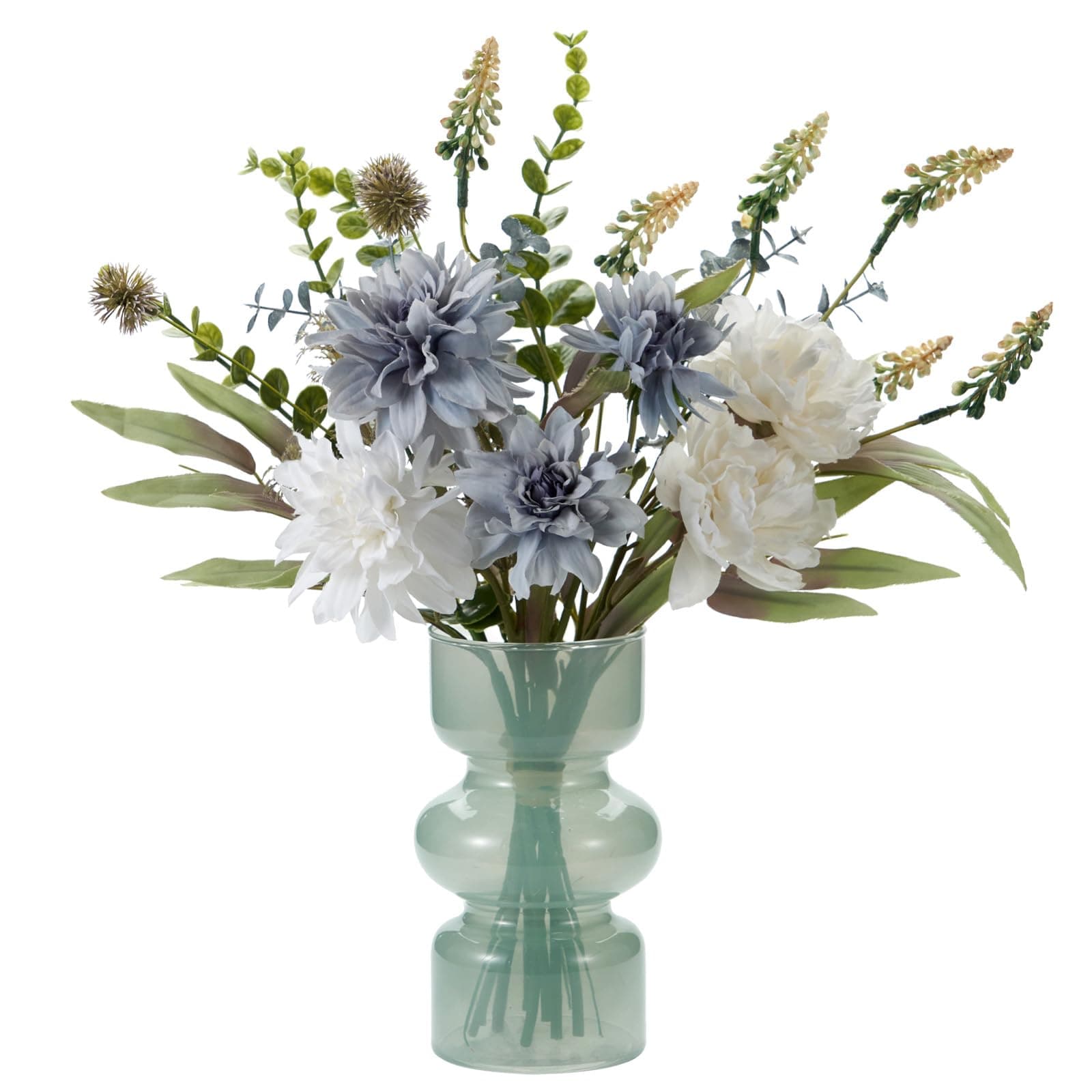 UMEXUSFake Flower Plant Bouquet with Vase, Artificial Flowers in Small Vase Modern Farmhouse Faux Flower for Living Dining Room Kitchen Office Entryway Coffee Table Centerpiece Decor